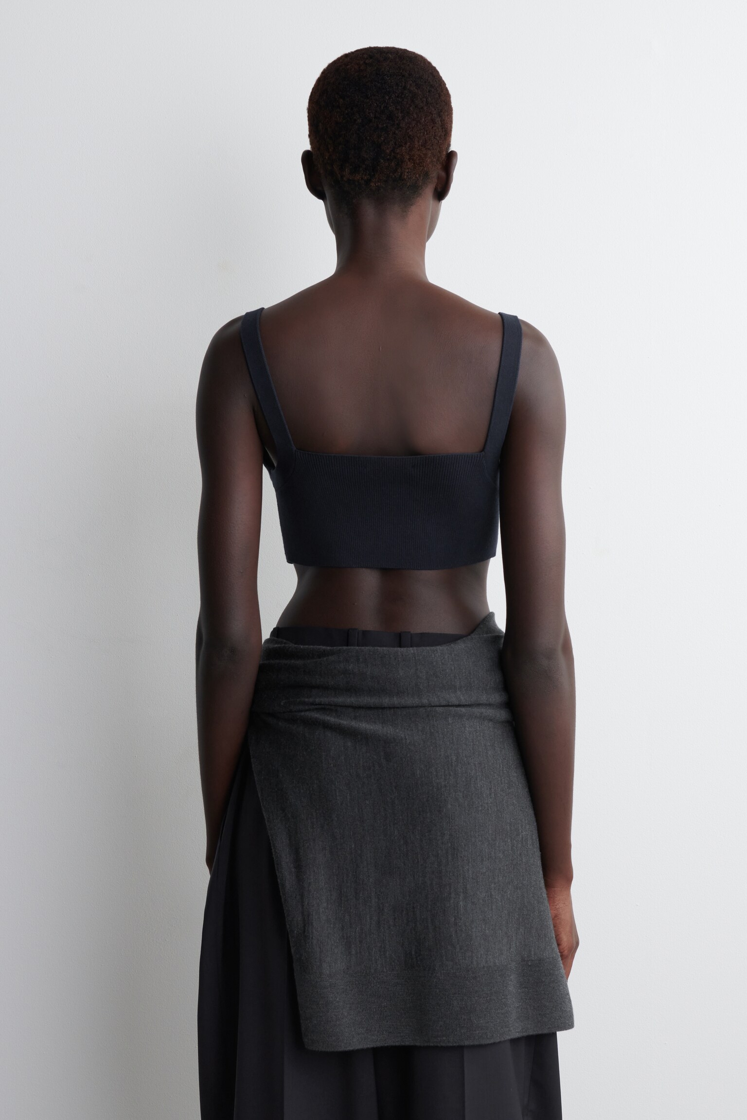 BRALETTE EN MAILLE DE COTON - BLEU MARINE/ROUGE - 3