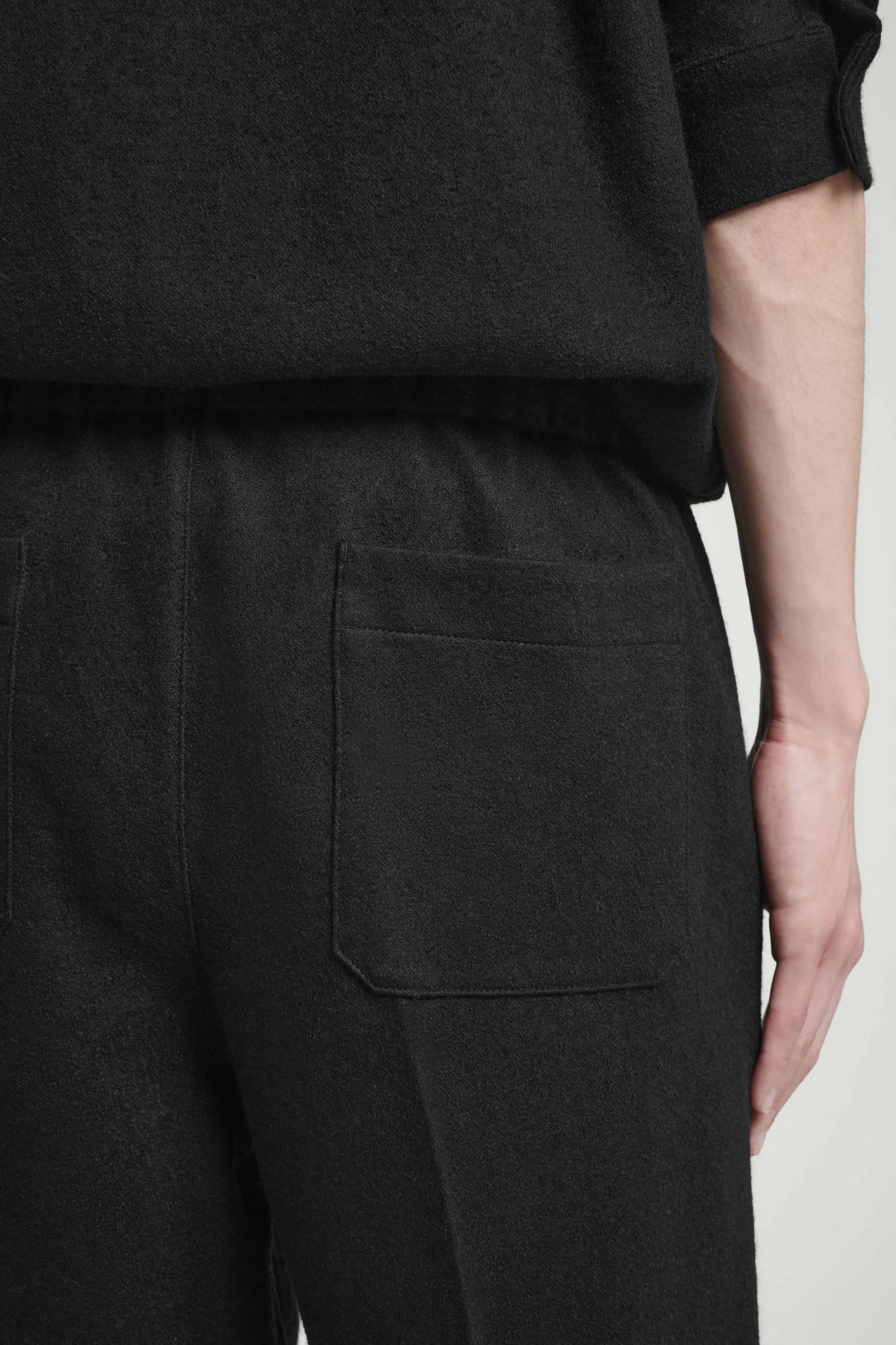 ELASTICATED WOOL TROUSERS