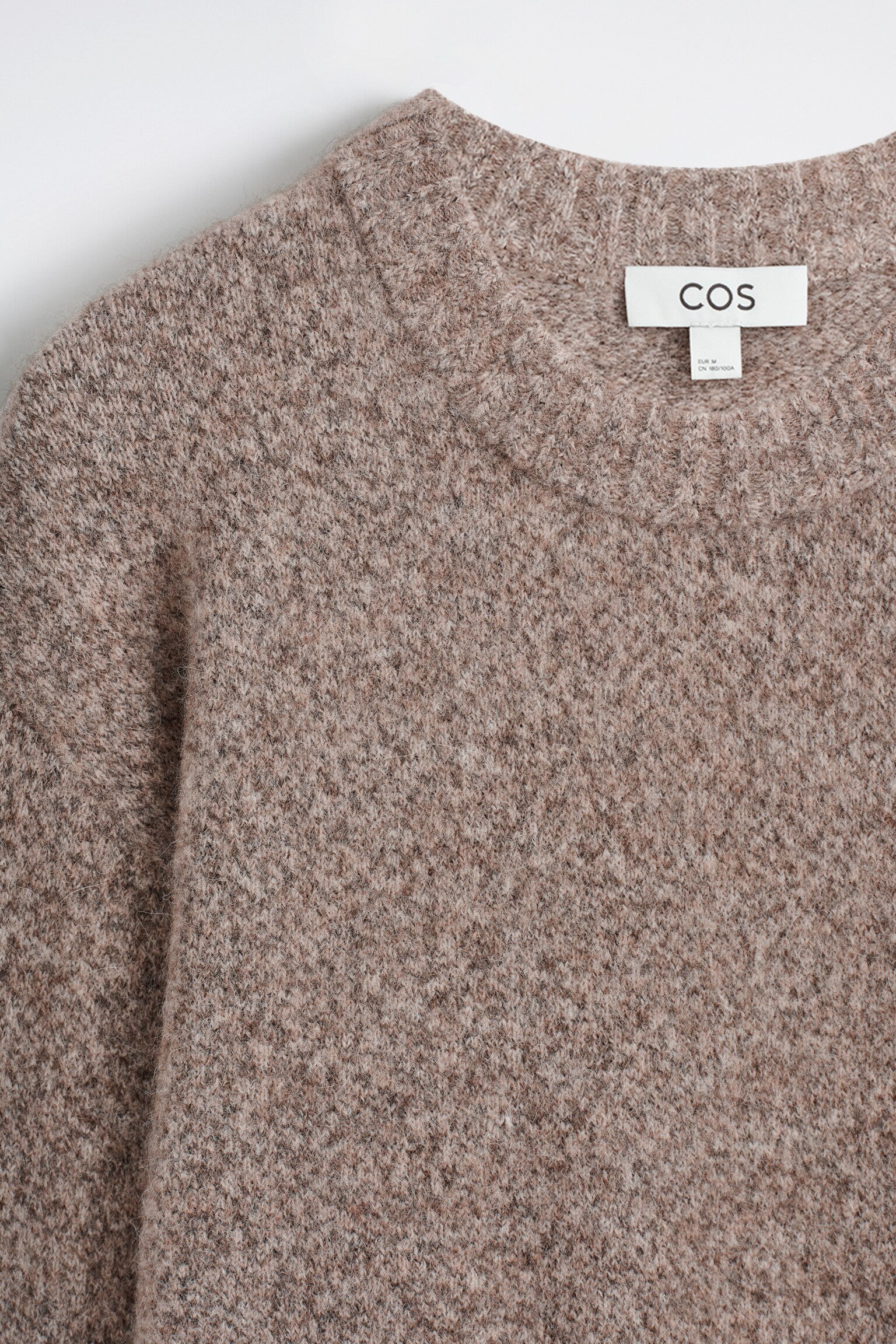 OVERSIZED ALPACA-BLEND CREW-NECK JUMPER - TAUPE MÉLANGE/BLUE MÉLANGE - 5