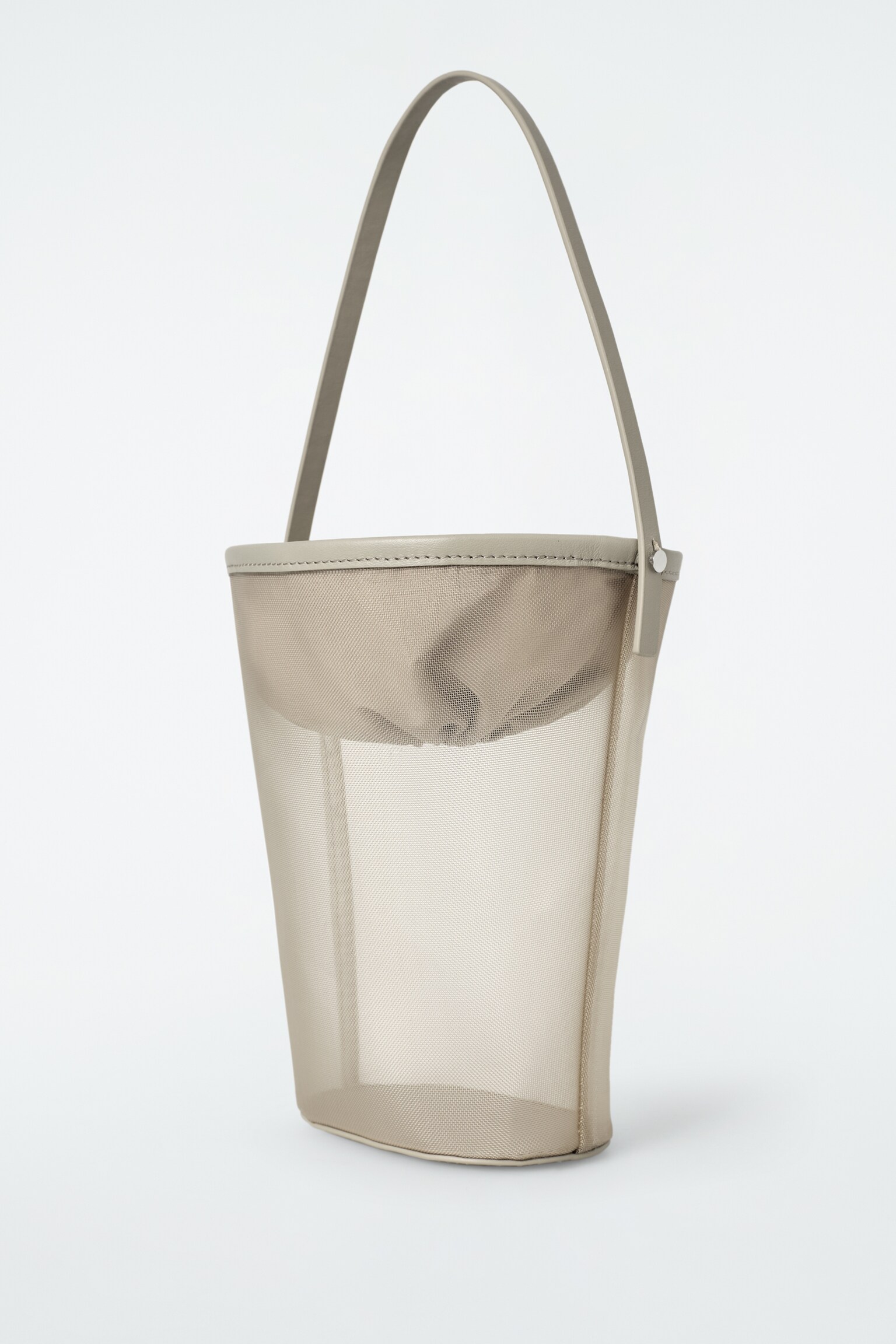 BORSA A SECCHIELLO MINI IN RETE - BEIGE/NERO - 5