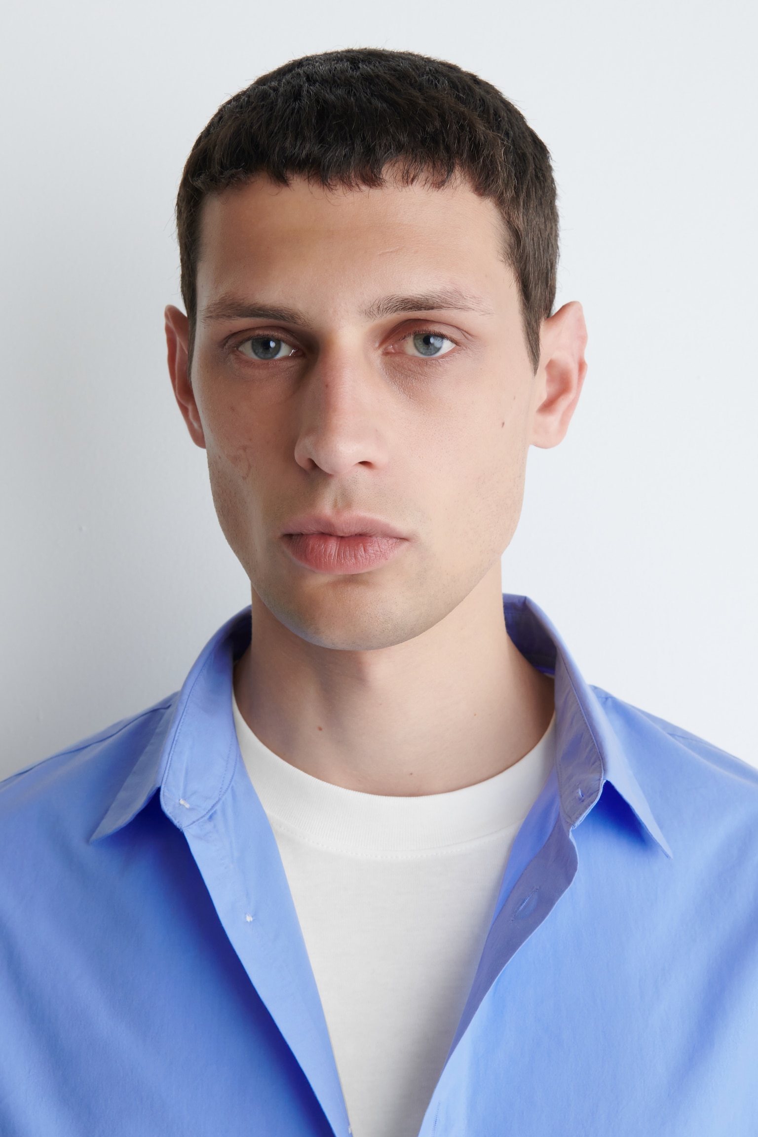 RELAXED PIMA COTTON-POPLIN SHIRT - BLUE/WHITE/LIGHT BLUE - 9