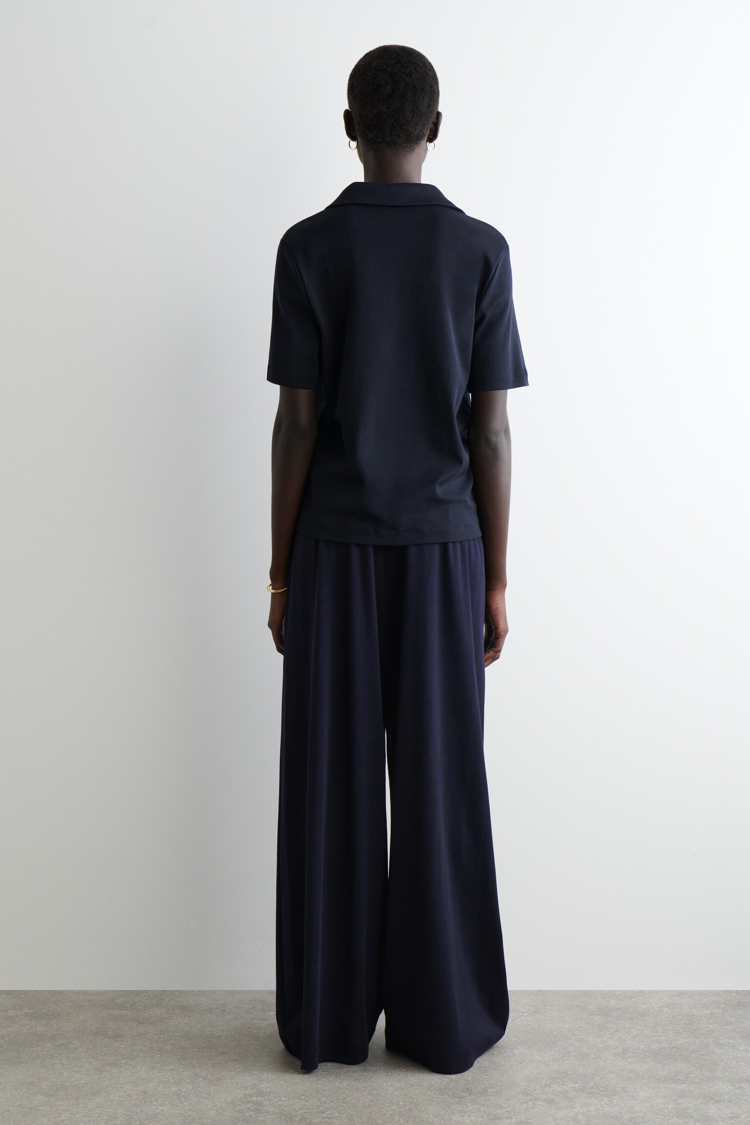 PANTALON DE JOGGING EN JERSEY FLUIDE - BLEU MARINE/BRUN - 6