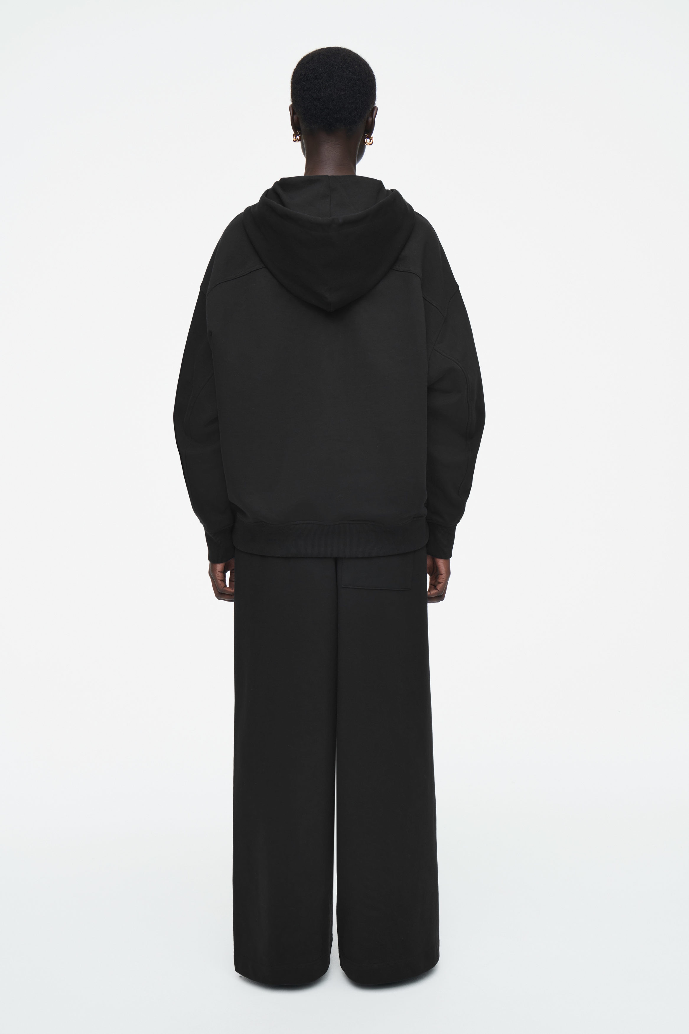 完売品【美品】OAF HOODIE JERSEY TOP BLACK OVERSIZED JERSEY HOODIE - BLACK | COS