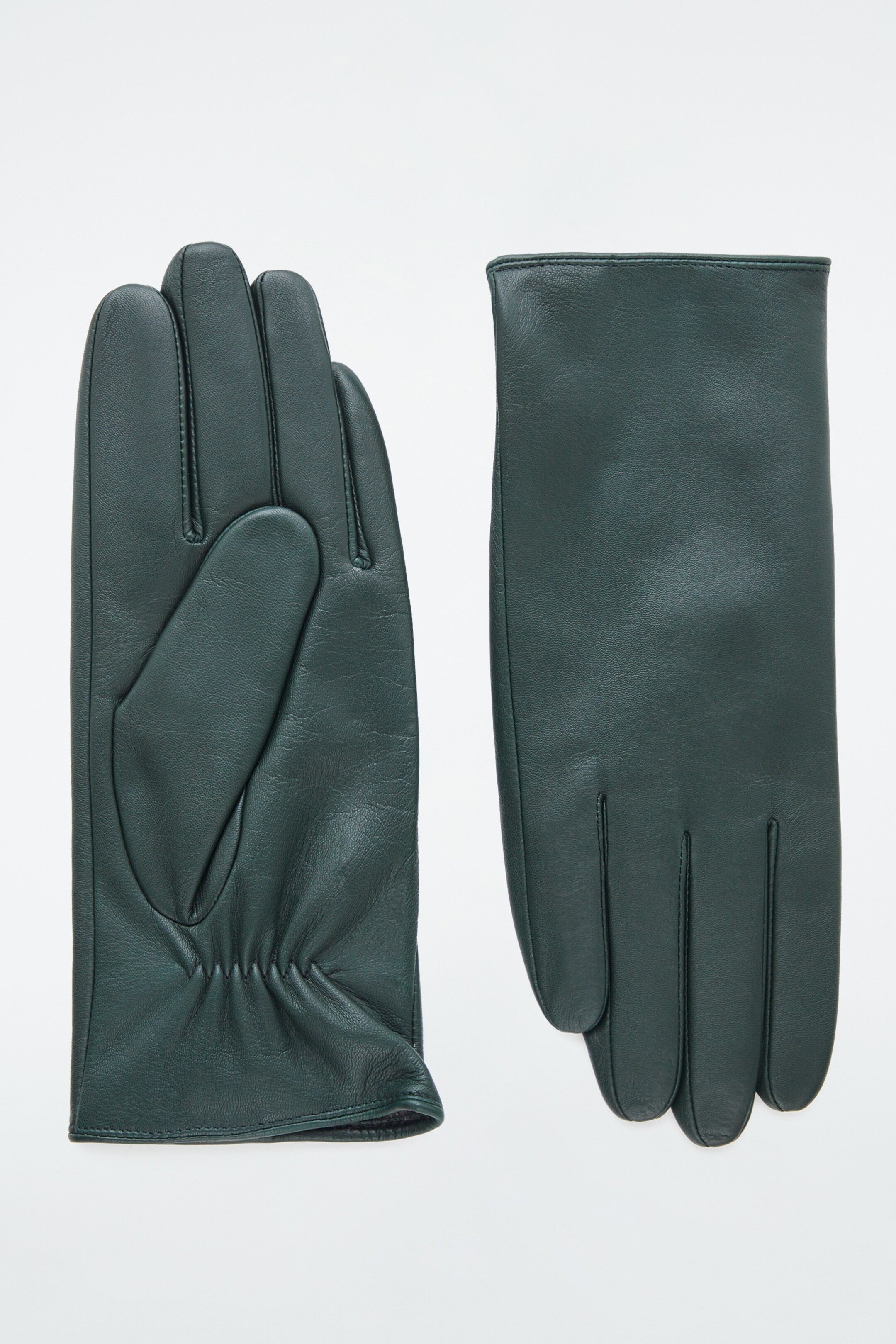 Agrandir l'image: GANTS EN CUIR DOUBLÉS CACHEMIRE - VERT FONCÉ - FEMME | H&M CH 1