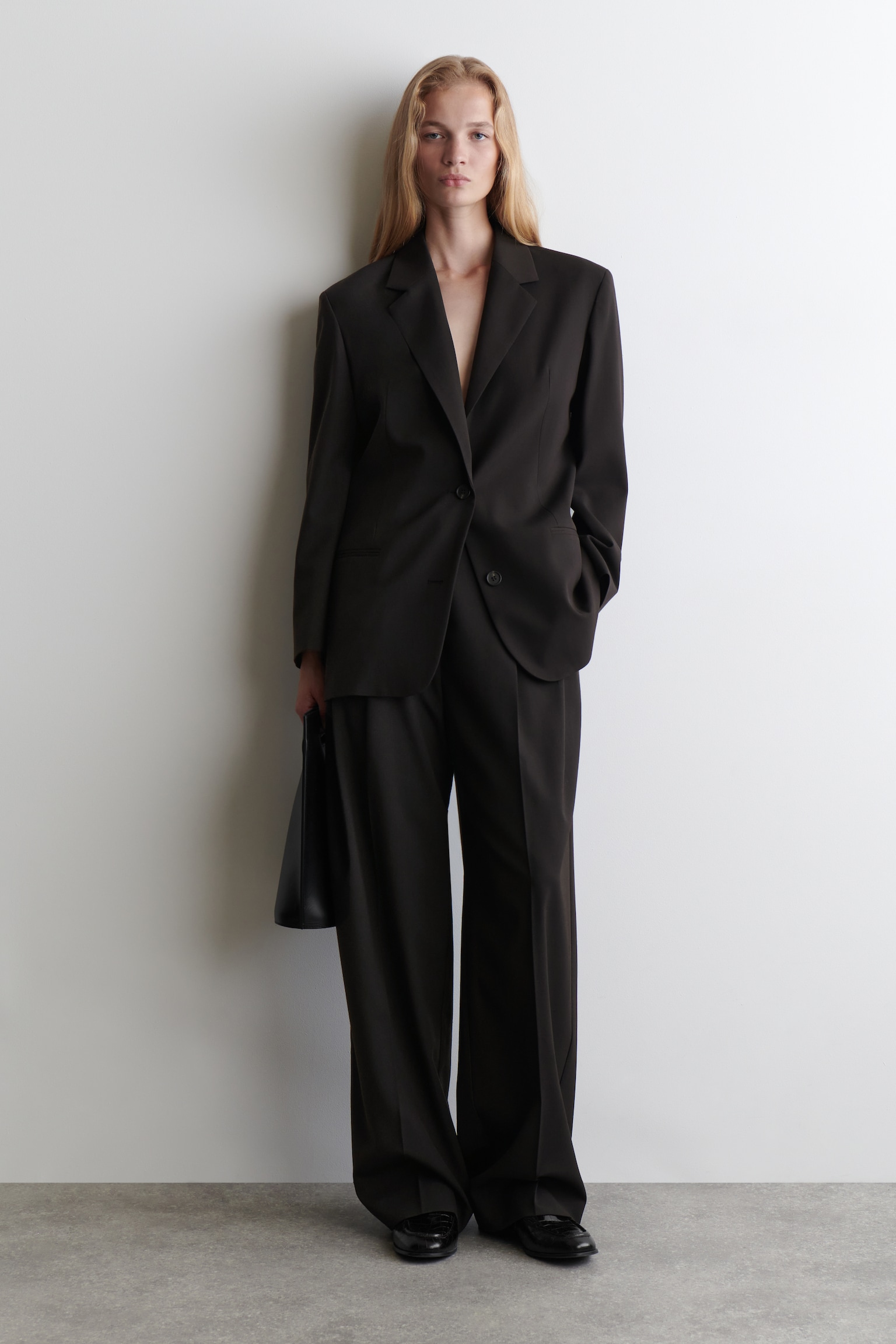 BLAZER DE MEZCLA DE LANA MERINO - MARRÓN OSCURO - 6