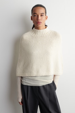 MERINO-CASHMERE CAPE — CREAM 1