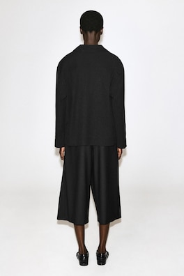 CRINKLED-JERSEY SHIRT — BLACK 6