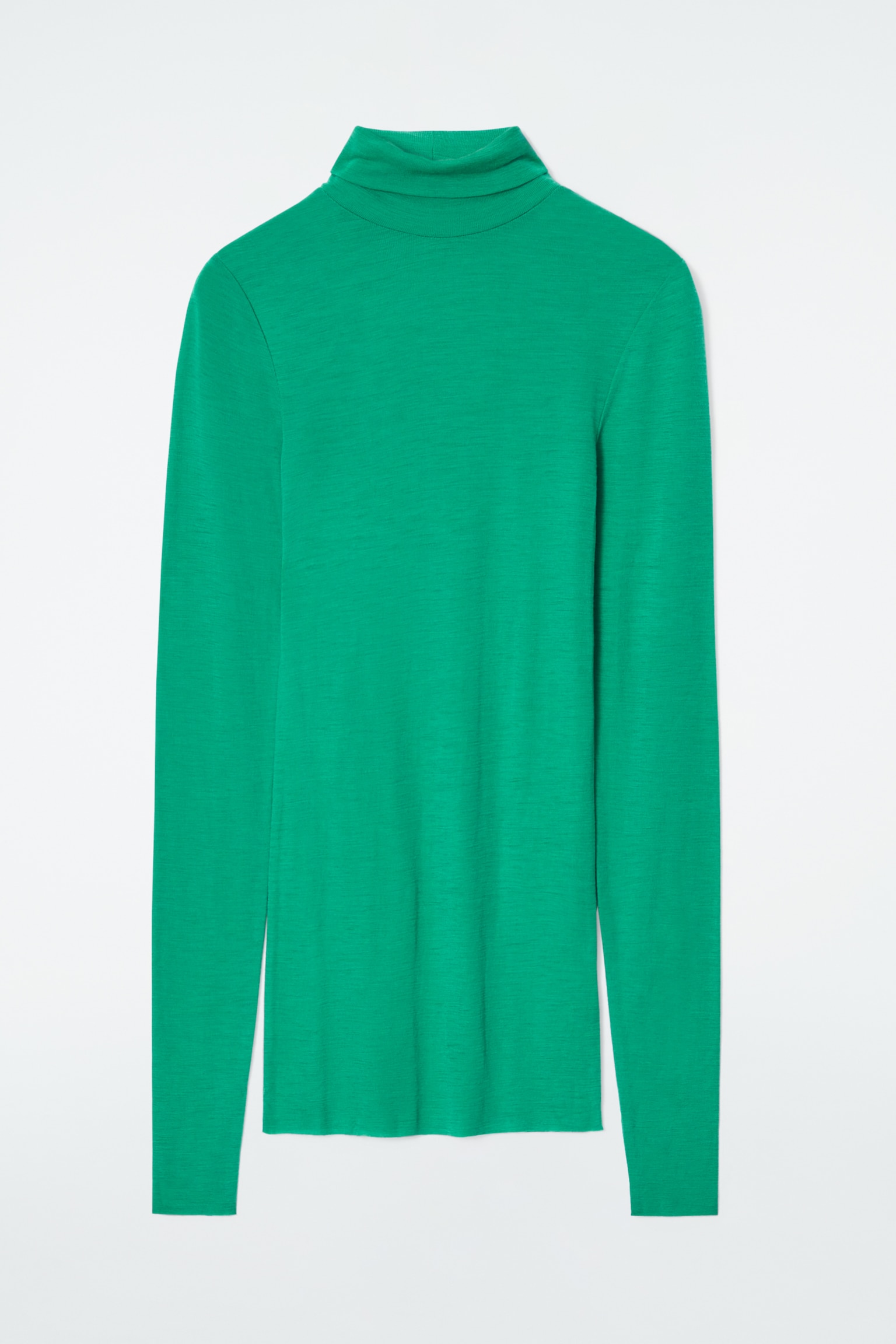 MERINO WOOL TURTLENECK TOP - GREEN/BLACK/ORANGE/APRICOT
