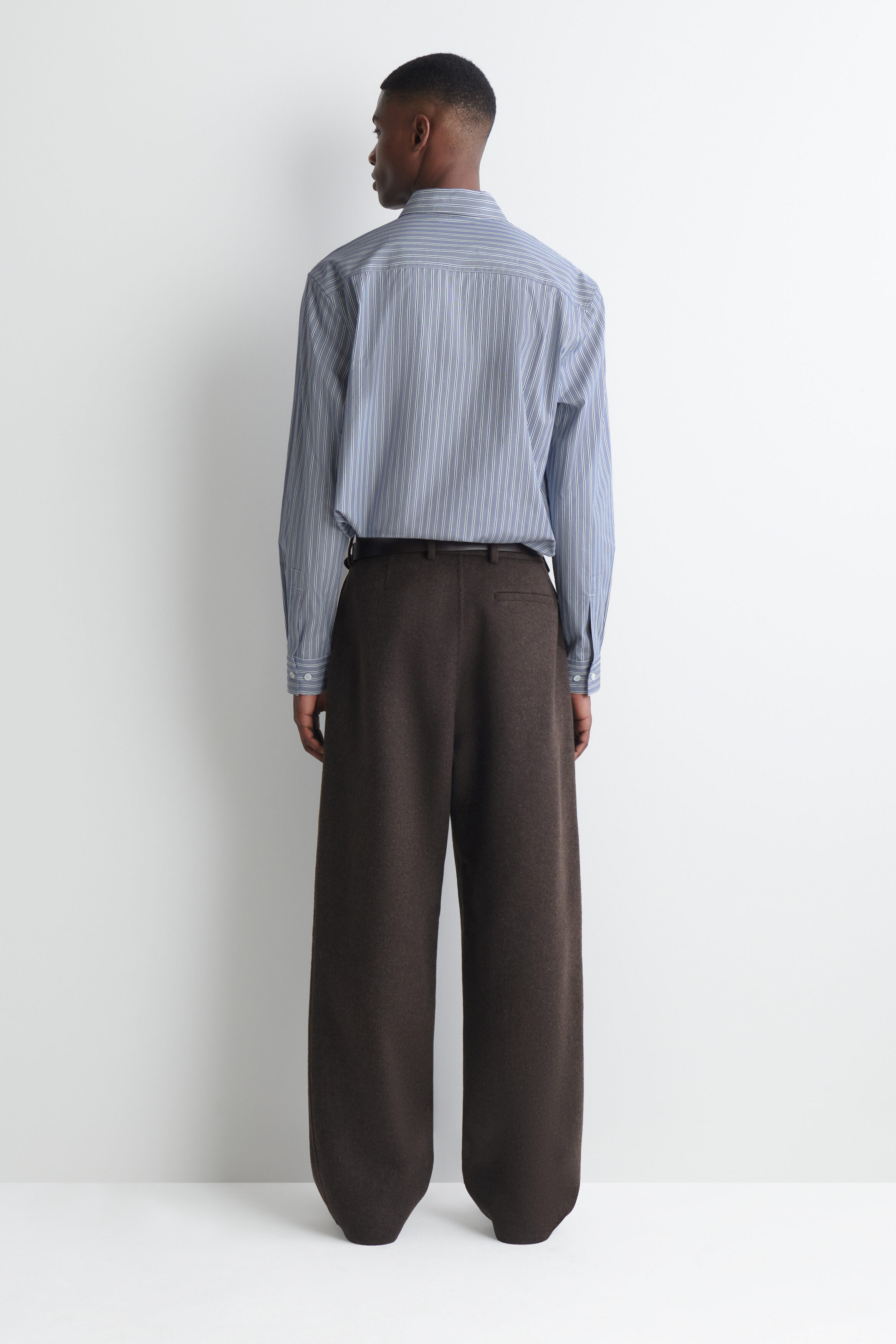 DOUBLE-FACED WOOL RELAXED-FIT WIDE-LEG PANTS - thumbnail 5
