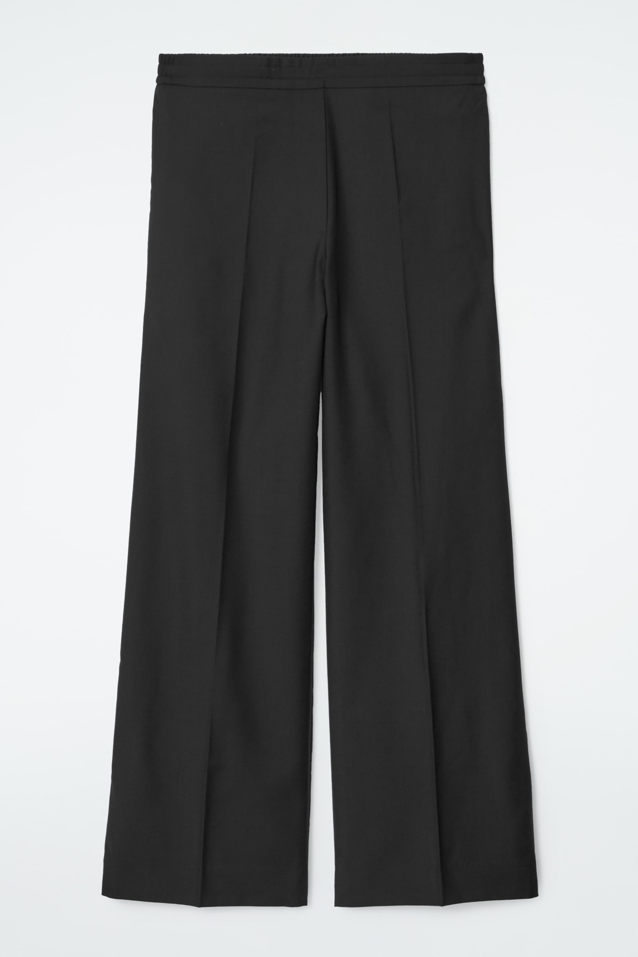 Ingrandisci l'immagine: REGULAR ELASTICATED WOOL STRAIGHT-LEG TROUSERS - BLACK - DONNA | H&M CH 1