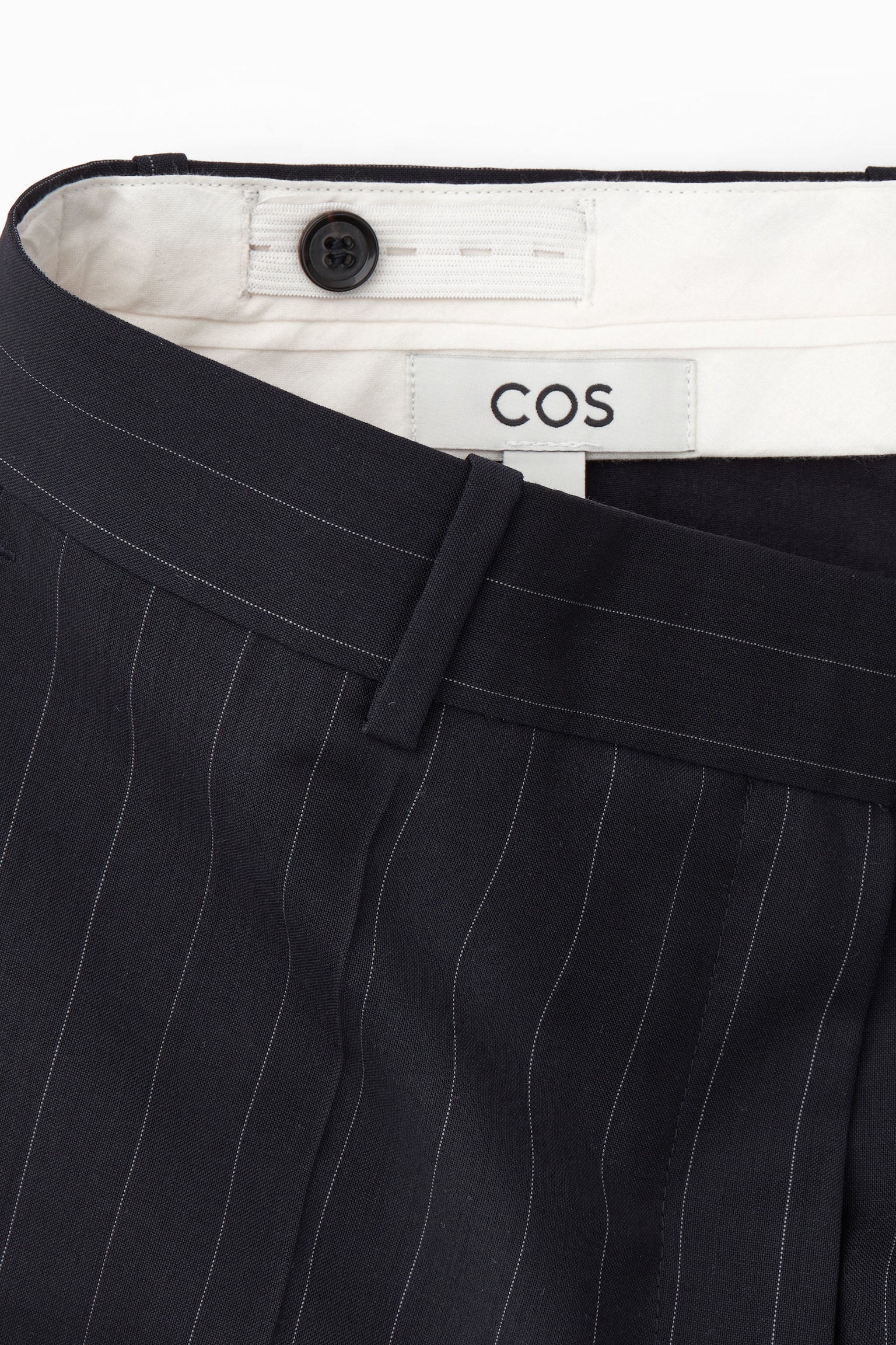 REGULAR FLARED WOOL TROUSERS - NAVY/BROWN - 2