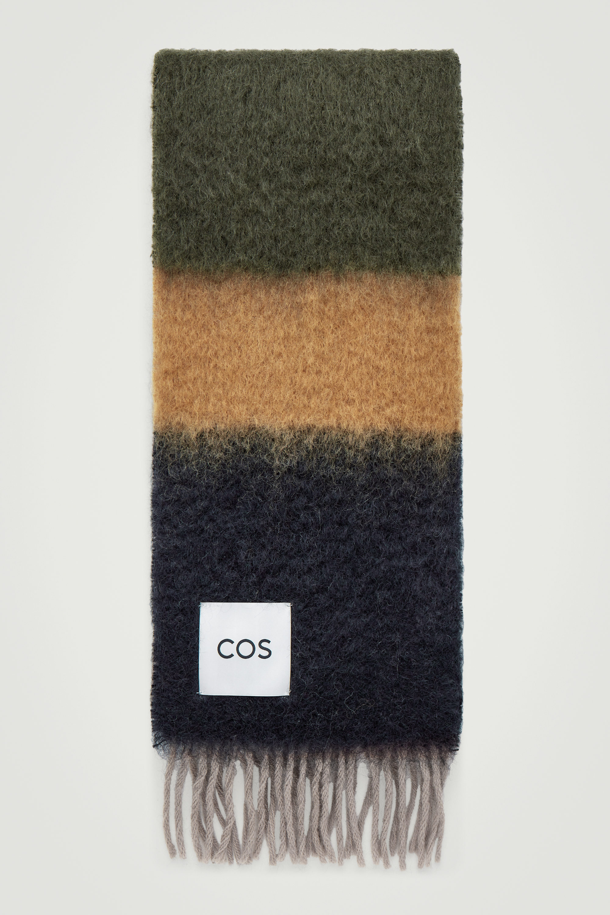 COLOUR-BLOCK MOHAIR SCARF - NAVY / STRIPED | COS DE
