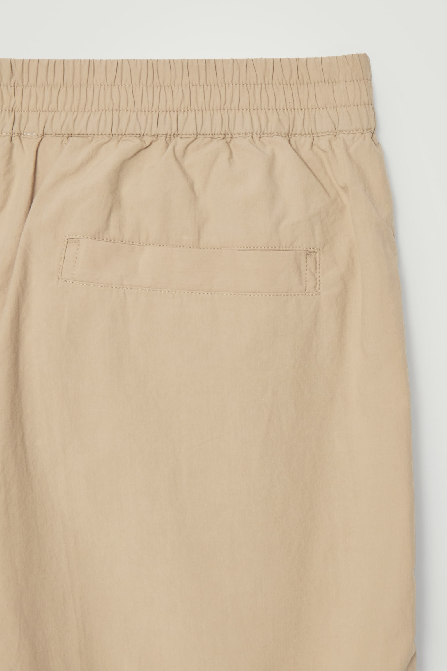 ELASTICATED COTTON SHORTS - BEIGE/NAVY - 2