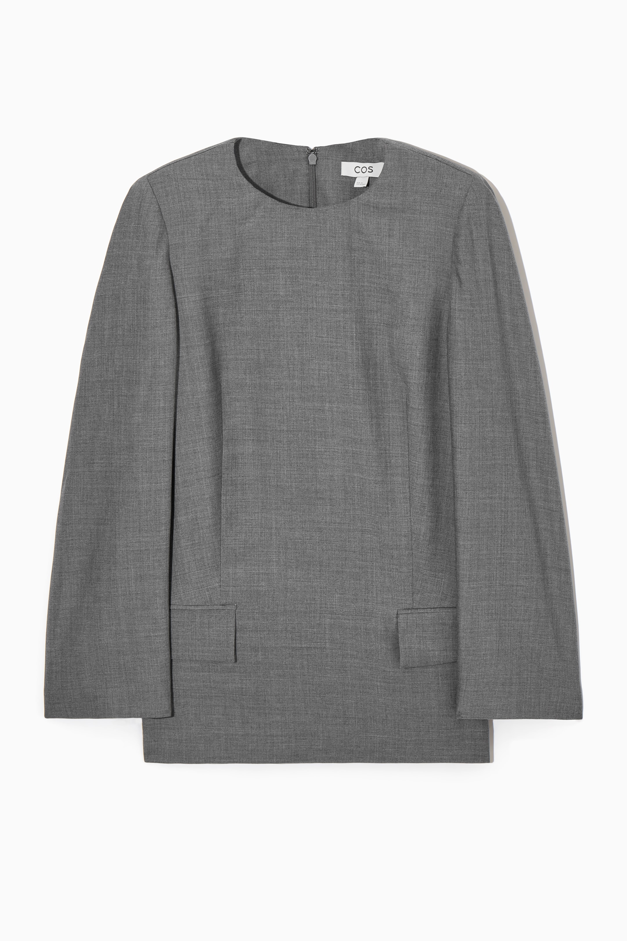 View larger image: DECONSTRUCTED POWER-SHOULDER WOOL TOP - GREY - Ladies | H&M GB 1