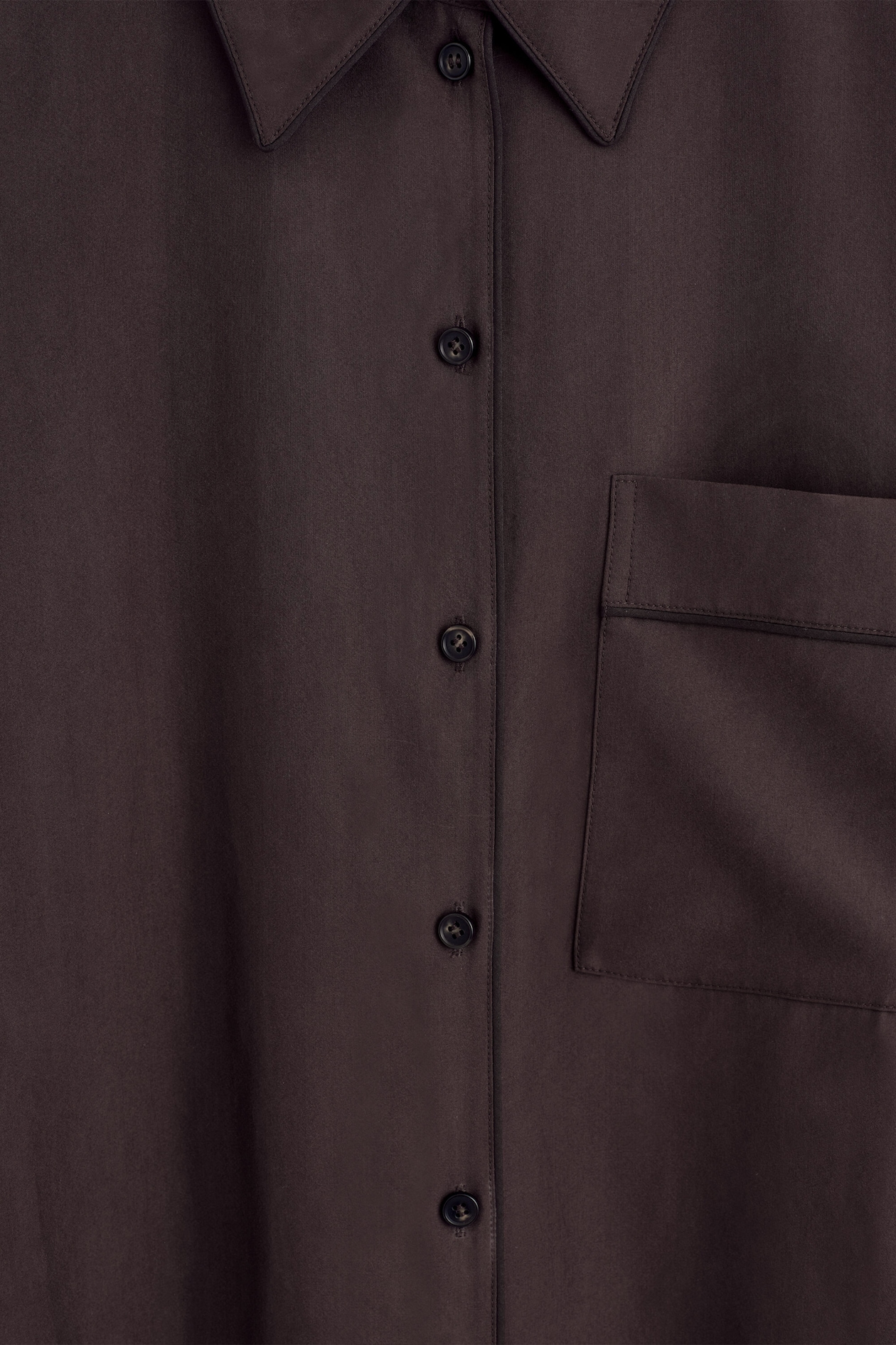 WASHED-SILK SHIRT — BROWN
