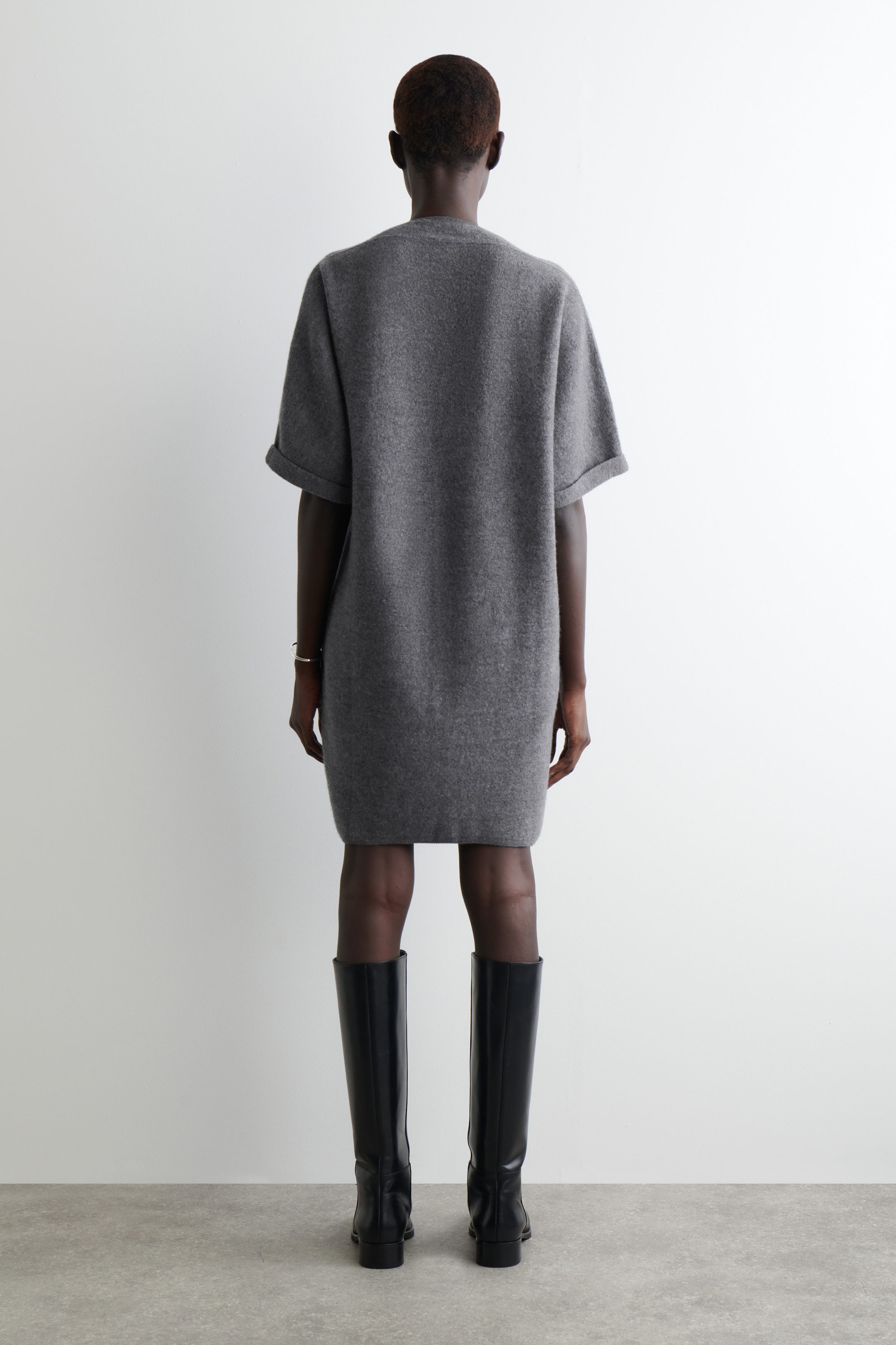 SCULPTED MERINO WOOL MINI DRESS