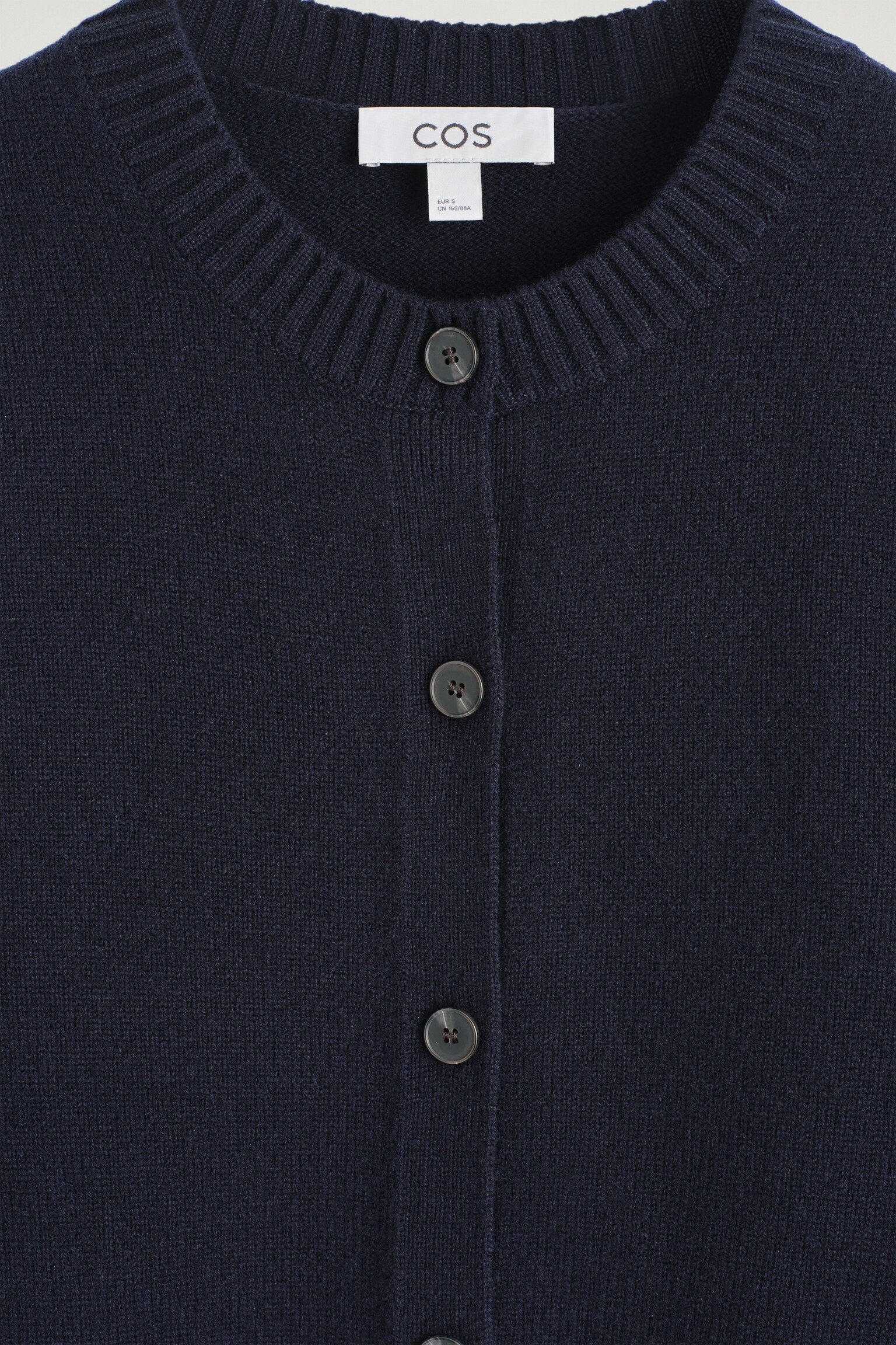 STRICKJACKE AUS MERINOWOLLE - NAVYBLAU/MAULWURFSBRAUN MELIERT - 5