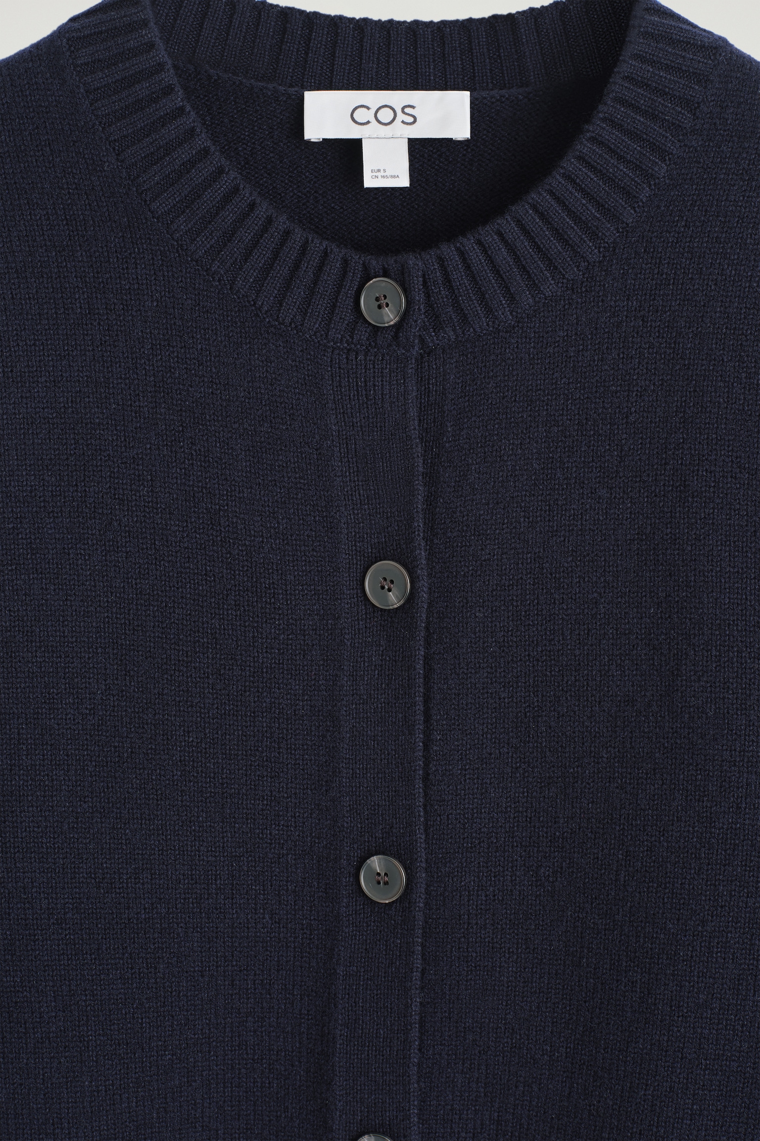 MERINO WOOL CARDIGAN - NAVY/LIGHT PINK - 3