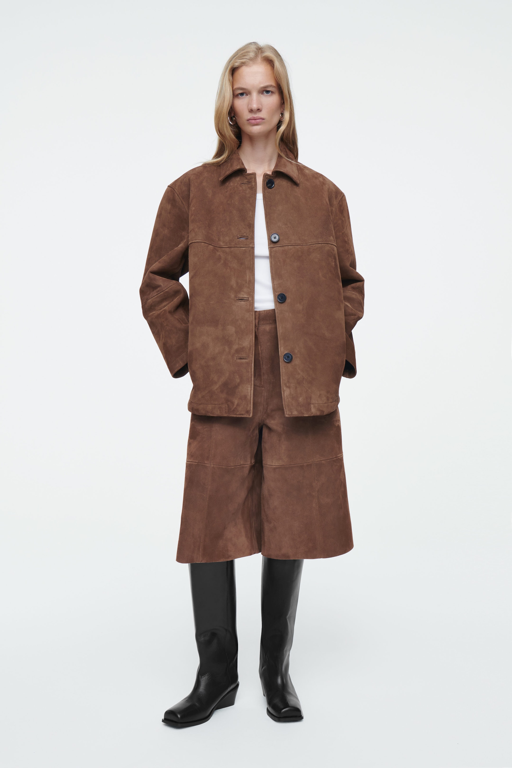 COLLARED SUEDE JACKET