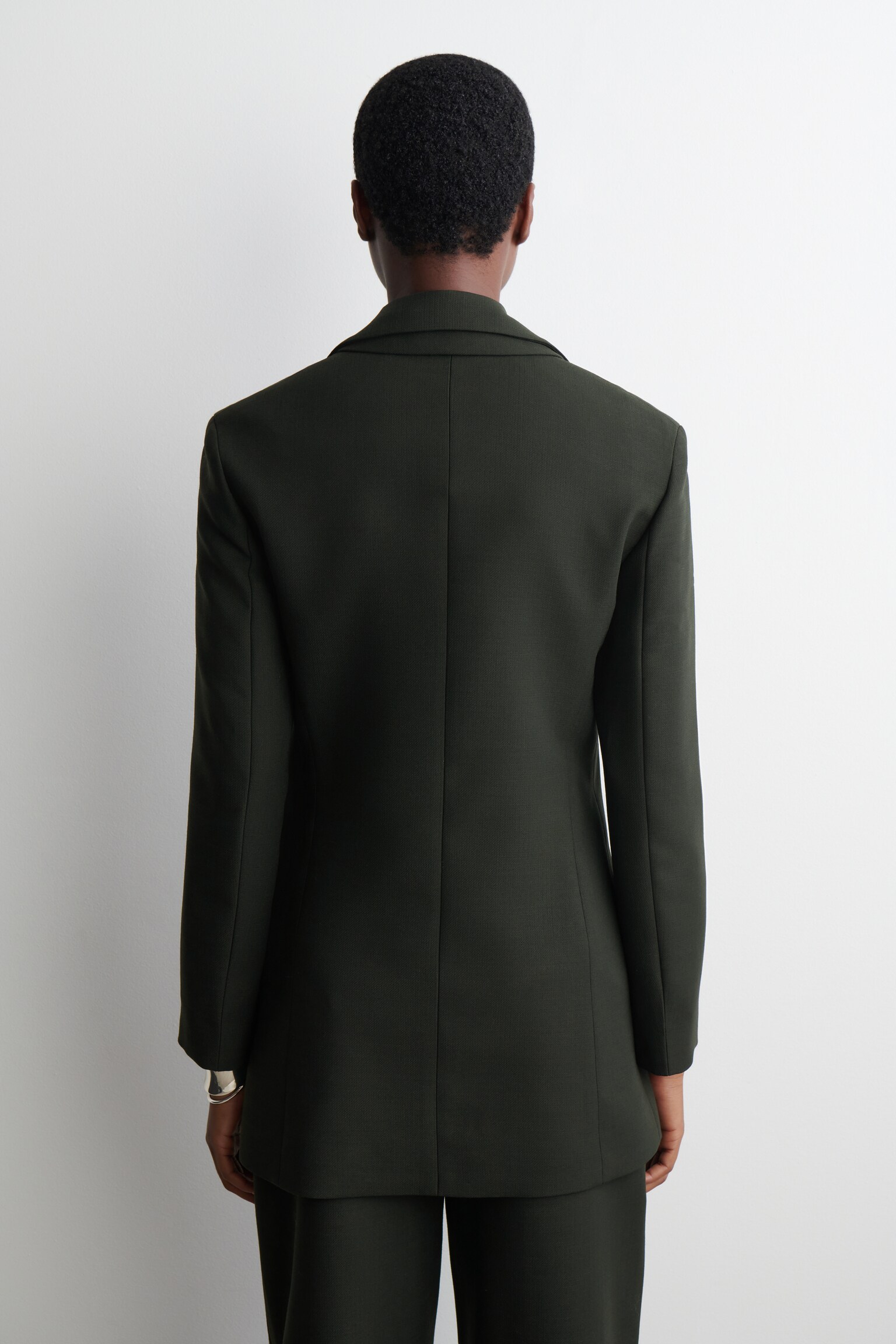 LANGER BLAZER AUS WOLL-MIX - DUNKELGRÜN - 8