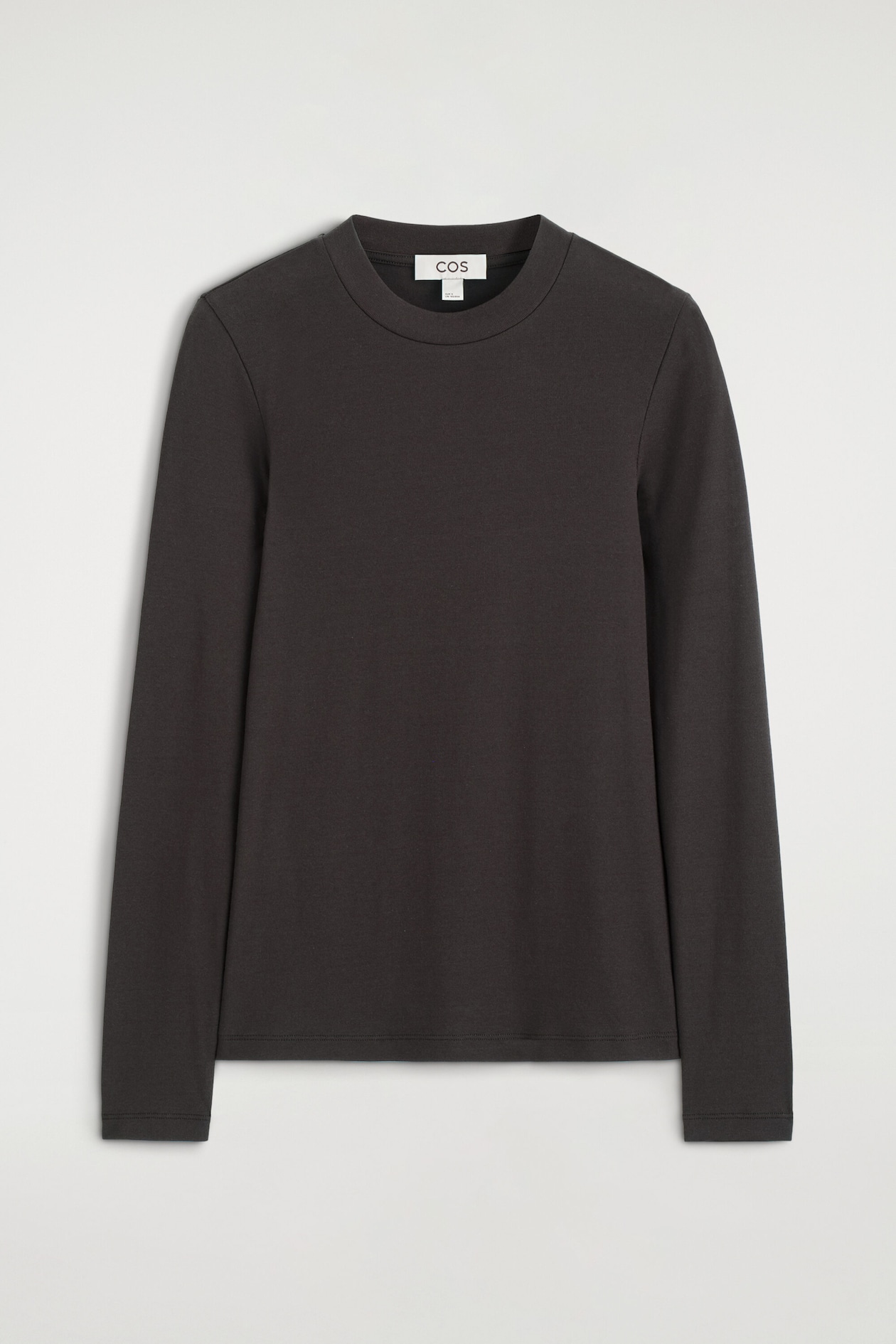 CREPE-JERSEY LONG-SLEEVED T-SHIRT — BROWN