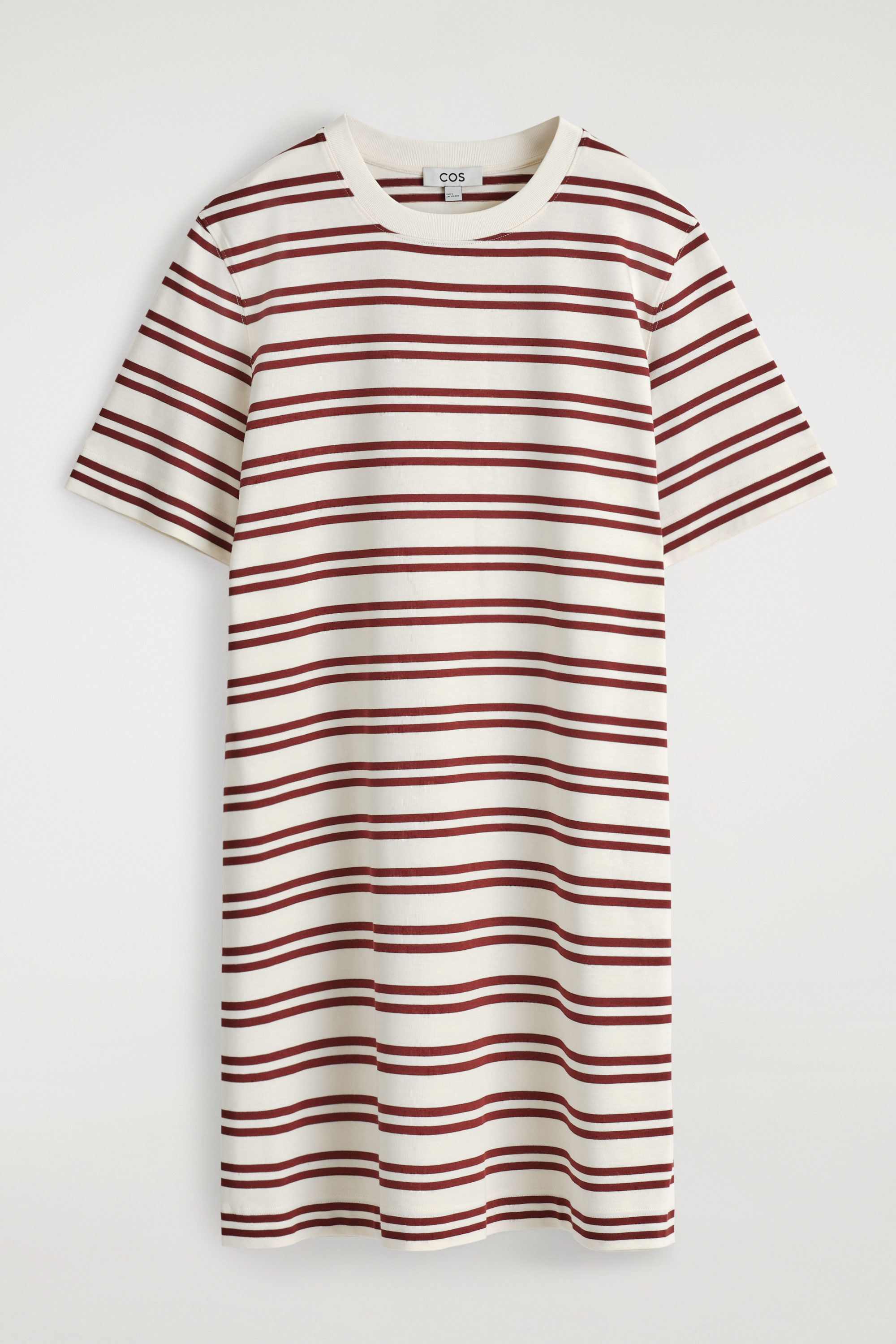 ☆ドイツ発*COS*新作*コットンミニTシャツドレス/Striped☆ COTTON MINI T-SHIRT DRESS - WHITE / RED / STRIPED | COS