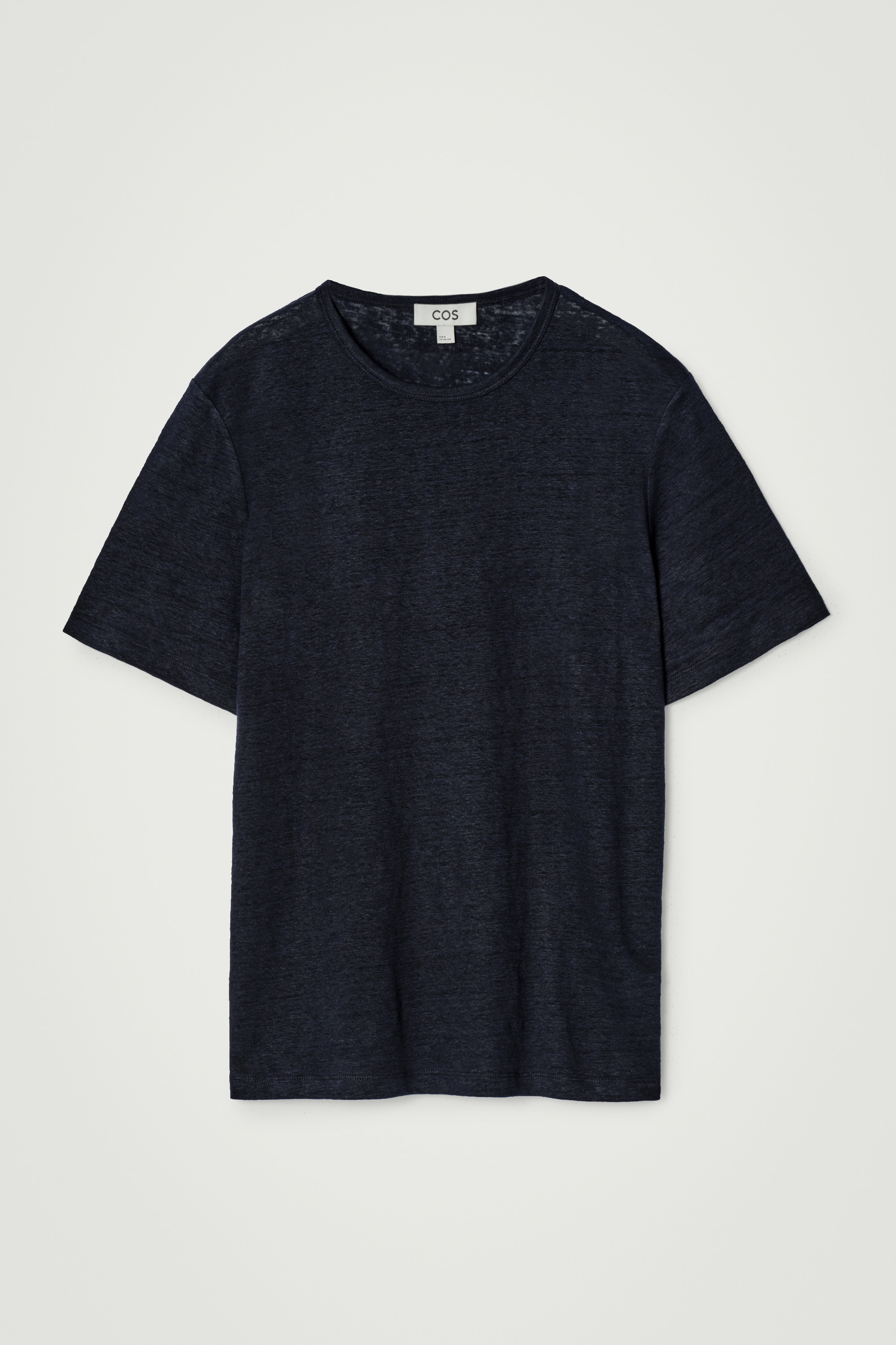 Lněné tričko - TMAVĚ MODRÁ/BÍLÁ