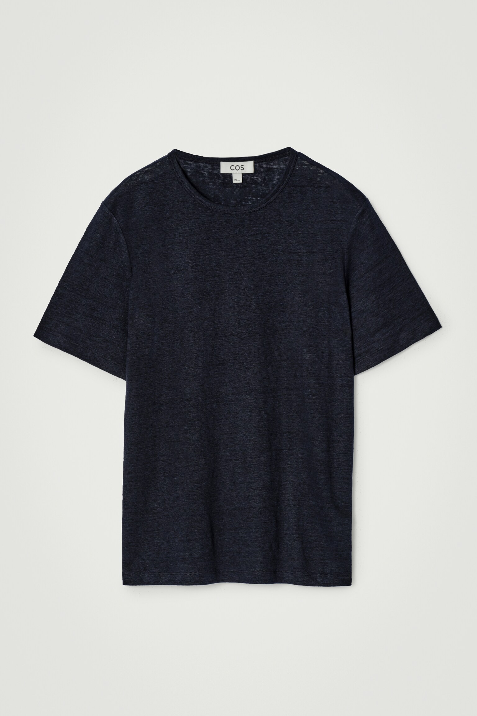 T-SHIRT EN LIN - BLEU MARINE/BLANC - 2