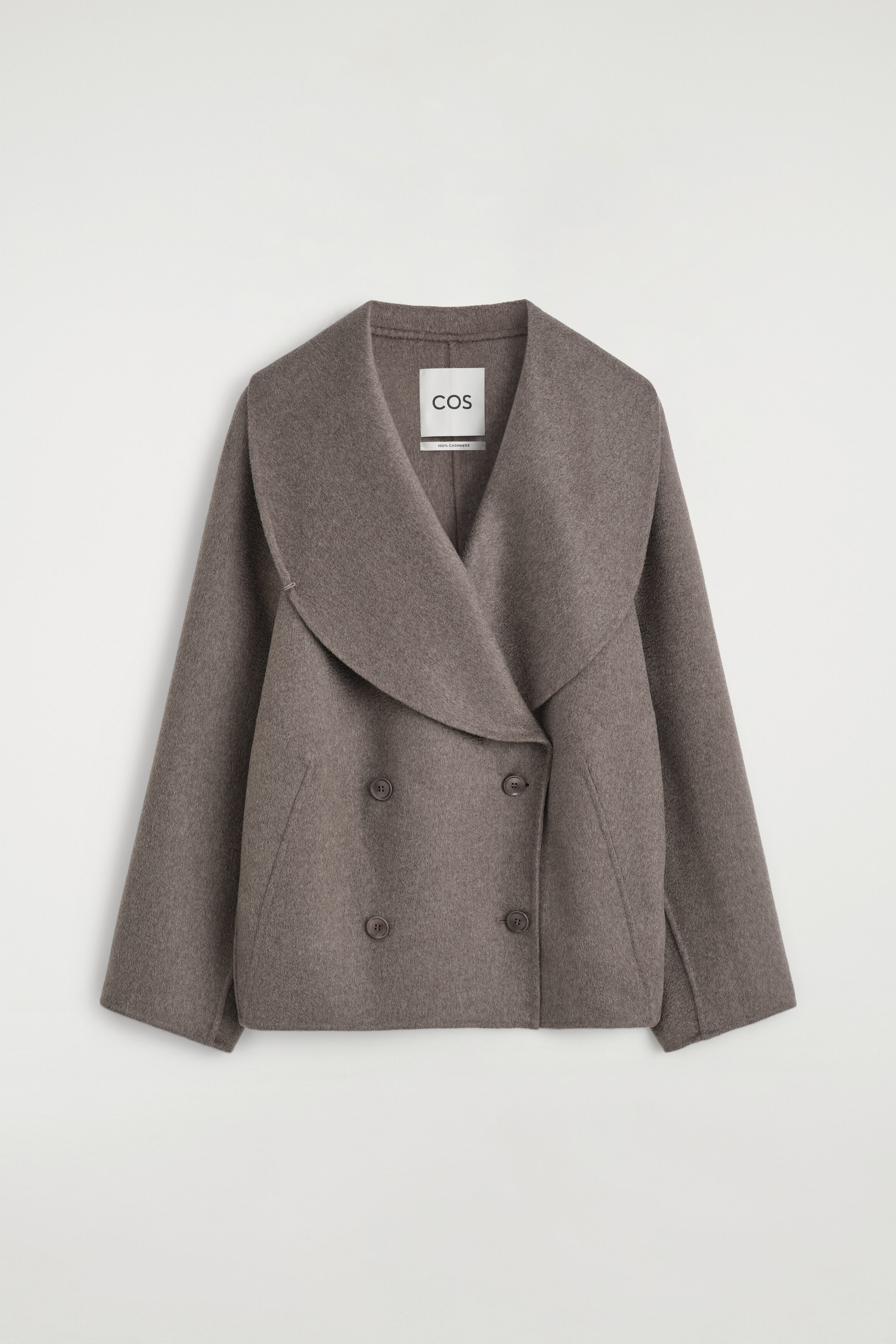 DOUBLE-FACED CASHMERE BOMBER JACKET - STONE | COS