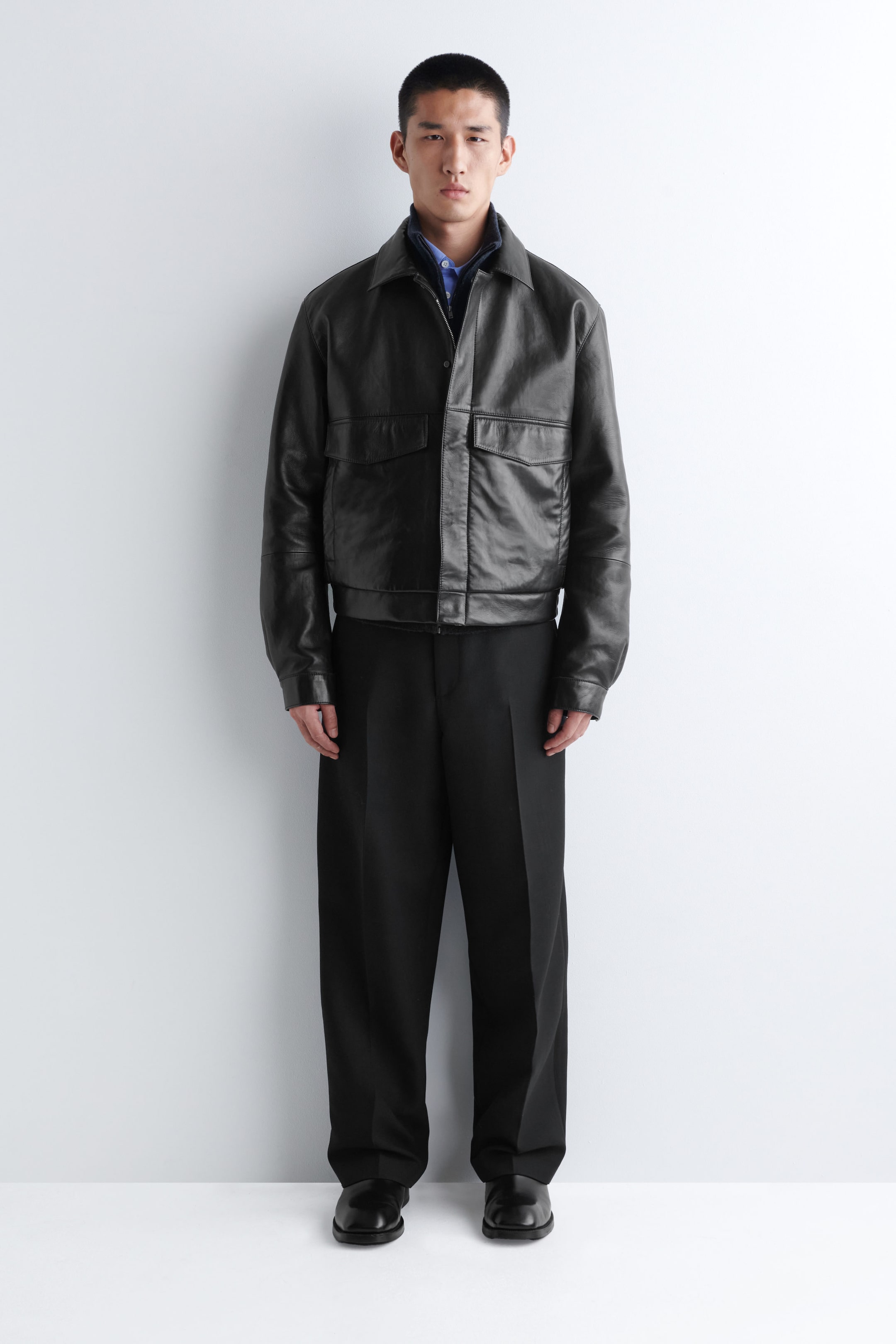 LEATHER BLOUSON JACKET