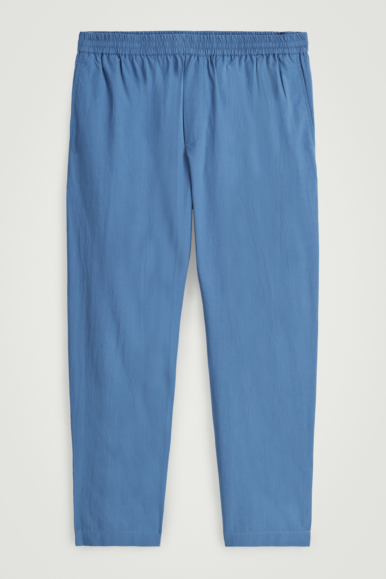 PANTALON TAILLE ÉLASTIQUÉ EN COTON - BLEU/BEIGE/BLEU MARINE - 2