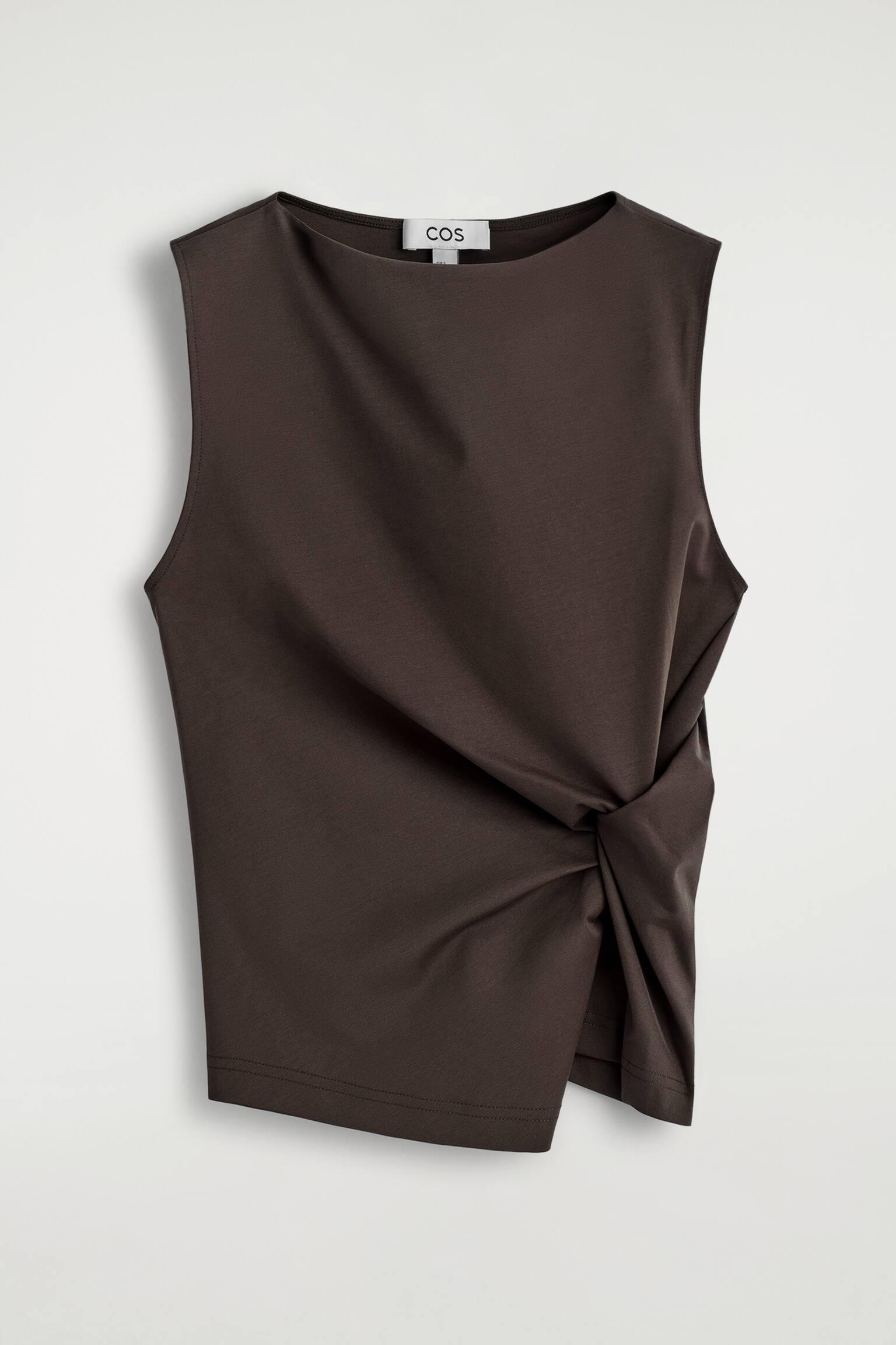 TOP CON DETALLE DE NUDO - MARRÓN OSCURO/AZUL MARINO - 2