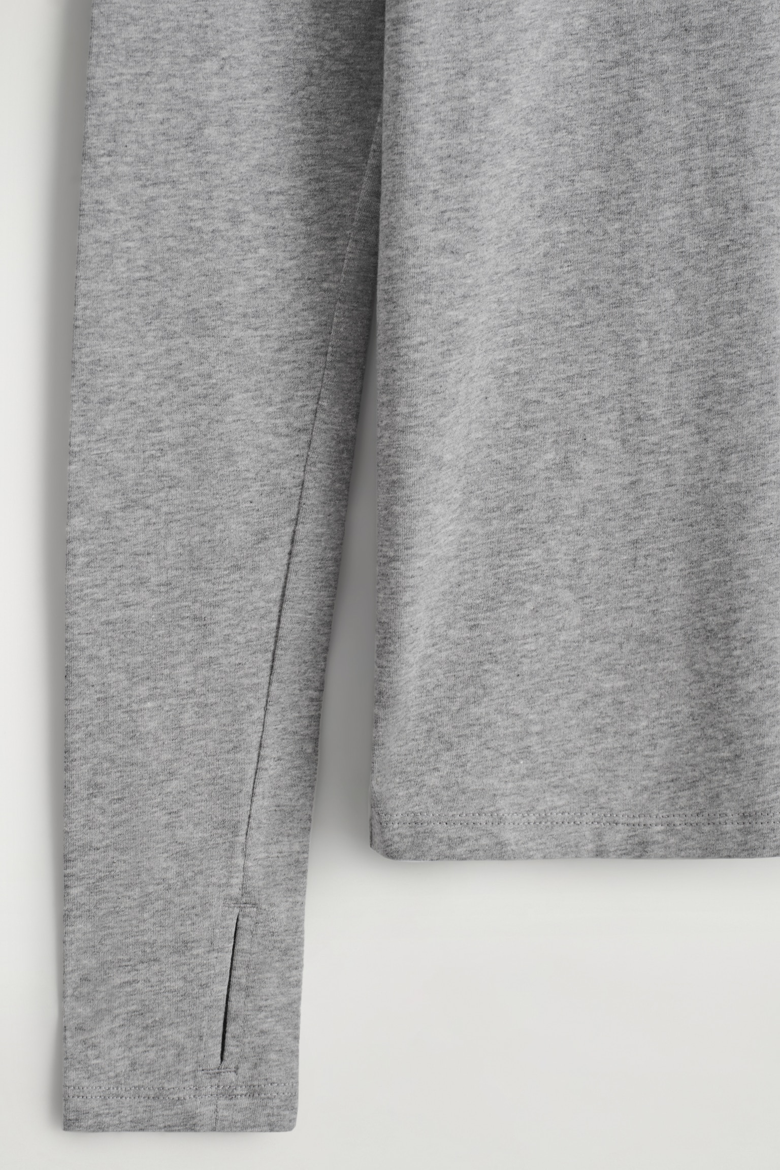 SLIM LIGHTWEIGHT LONG-SLEEVED TOP - GREY MÉLANGE/DARK RED/DARK GREEN/BLACK/WHITE/BROWN / STRIPED - 4