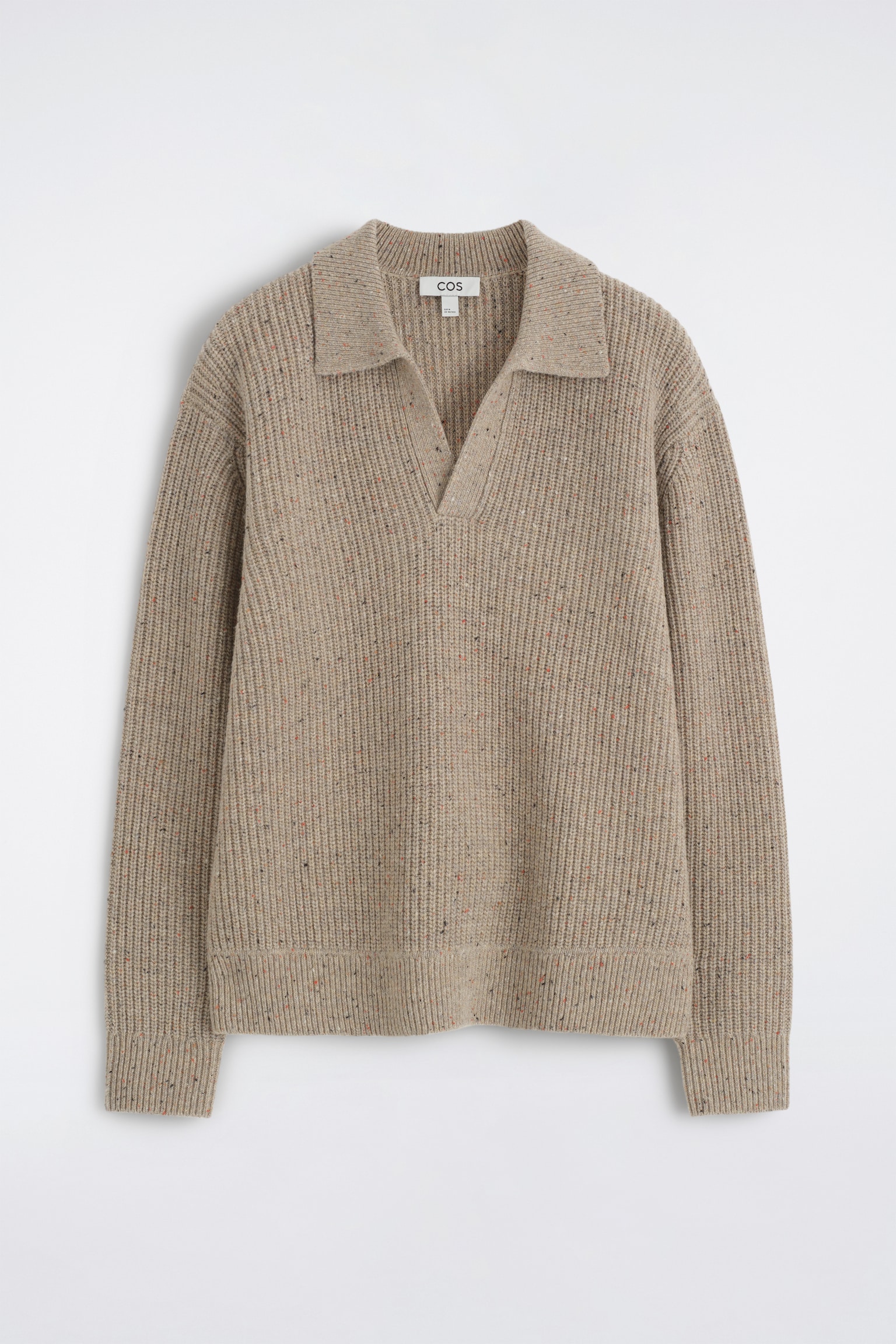 MAGLIONE STILE POLO EFFETTO DONEGAL - BEIGE MÉLANGE - 2