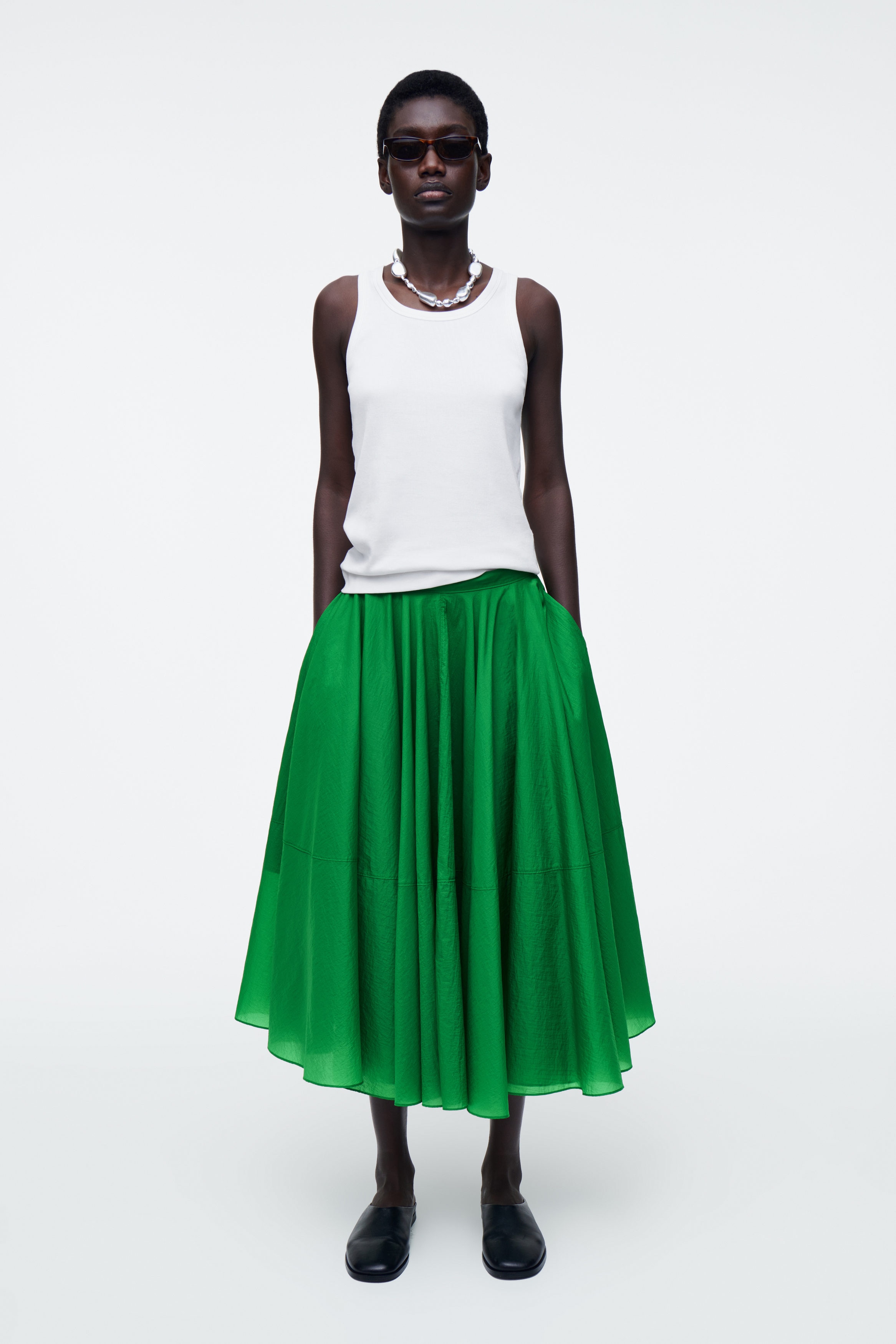 ワンピース PESERICO Women Mid Skirts S02662 01979 035 234734 GREEN Green Pleated Mini Skirt - All Bottoms | Red Dress