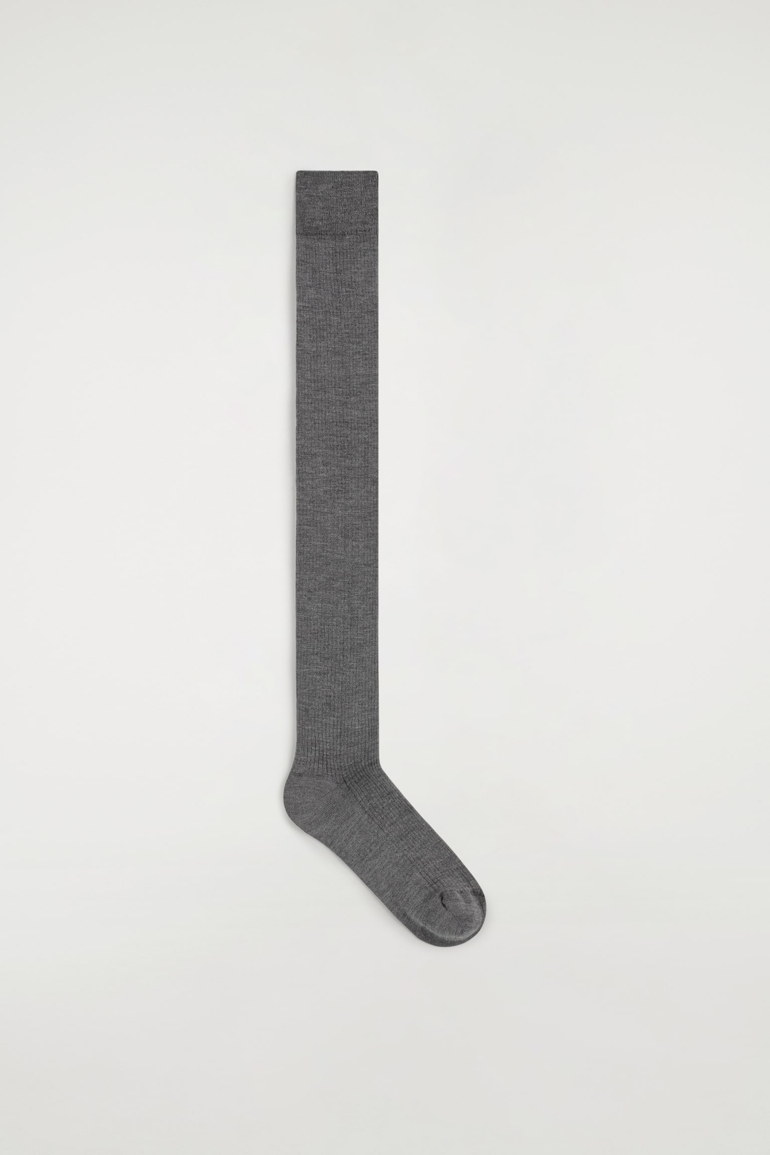 SILK KNEE SOCKS - GREY MÉLANGE - 1