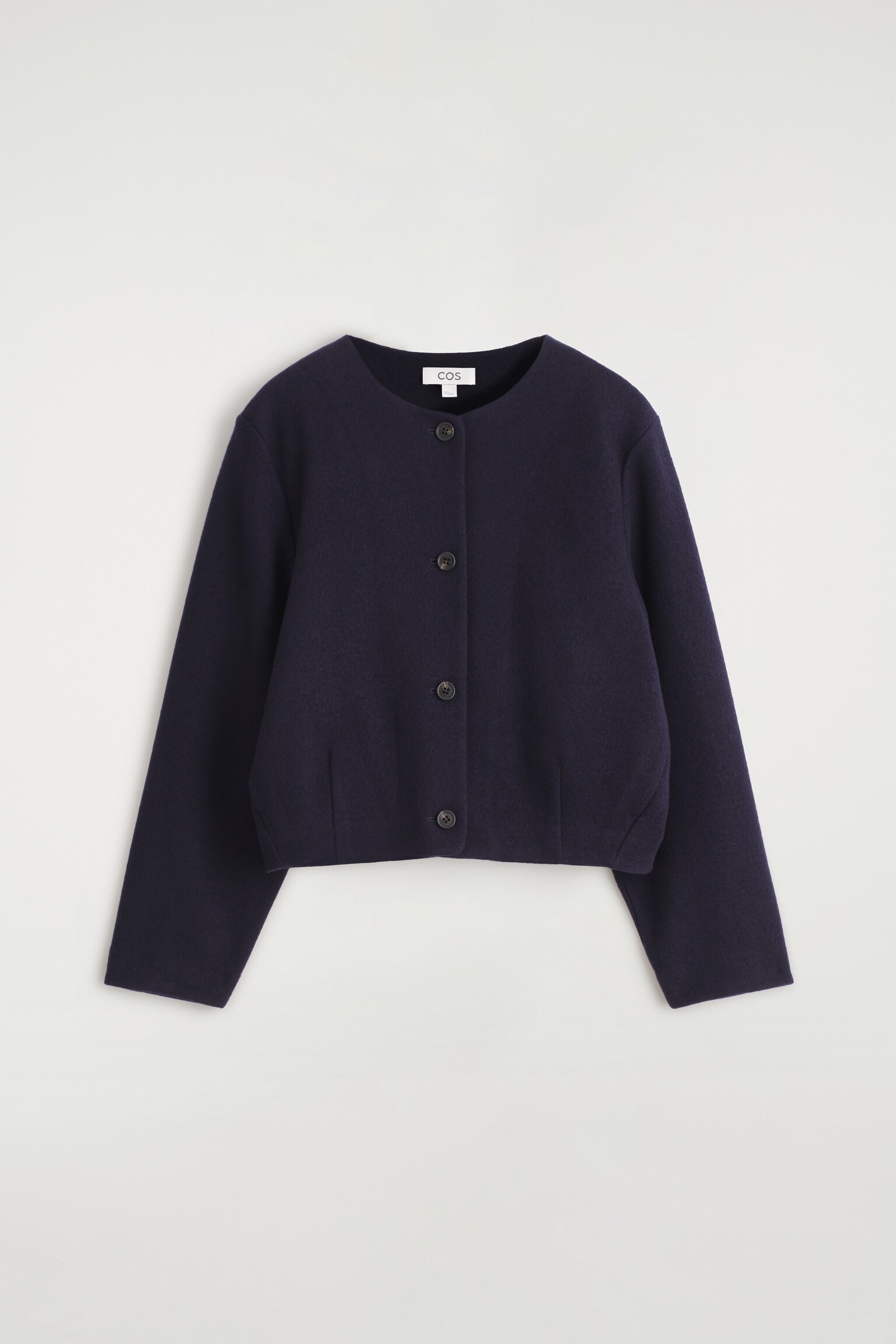 STRICKJACKE AUS GEKOCHTER MERINOWOLLE - NAVYBLAU/DUNKELGRAU MELIERT - 2