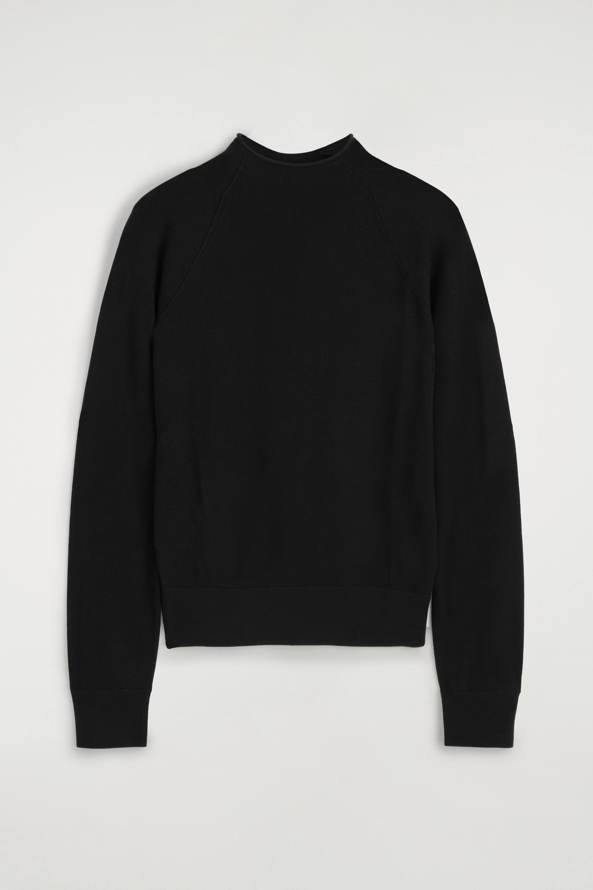 PULLOVER AUS MERINOWOLLE MIT STEHKRAGEN - SCHWARZ/ELFENBEIN
