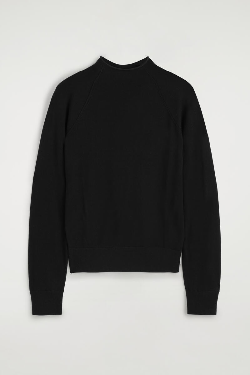 Merino Wool Funnel-Neck Sweater