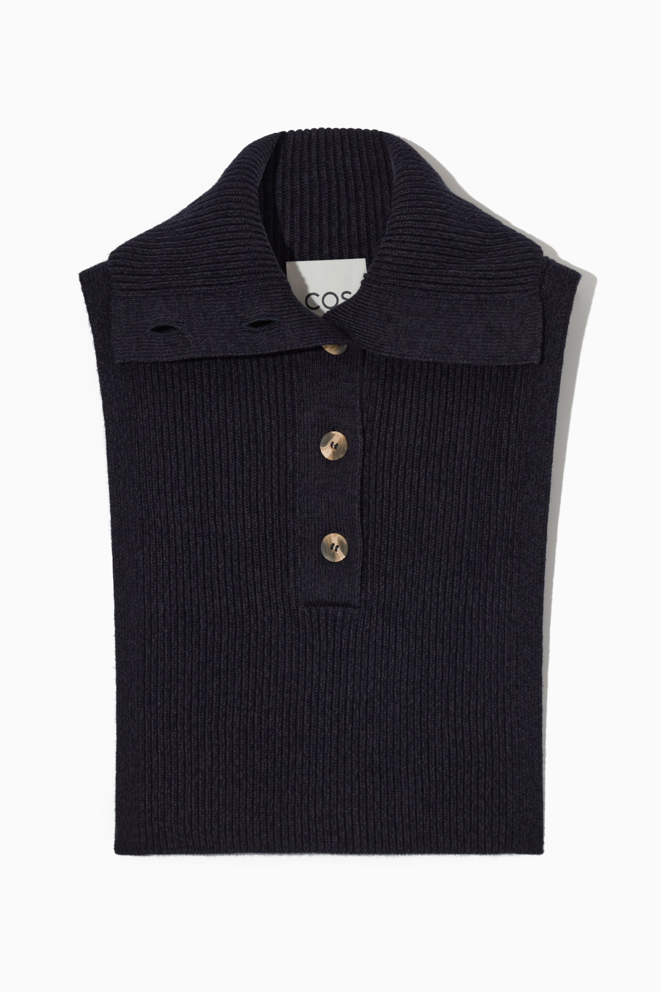 Visa större bild: FUSKPOLO I ULLBLANDNING MED KNÄPPNING - NAVY - DAM | H&M FI 1