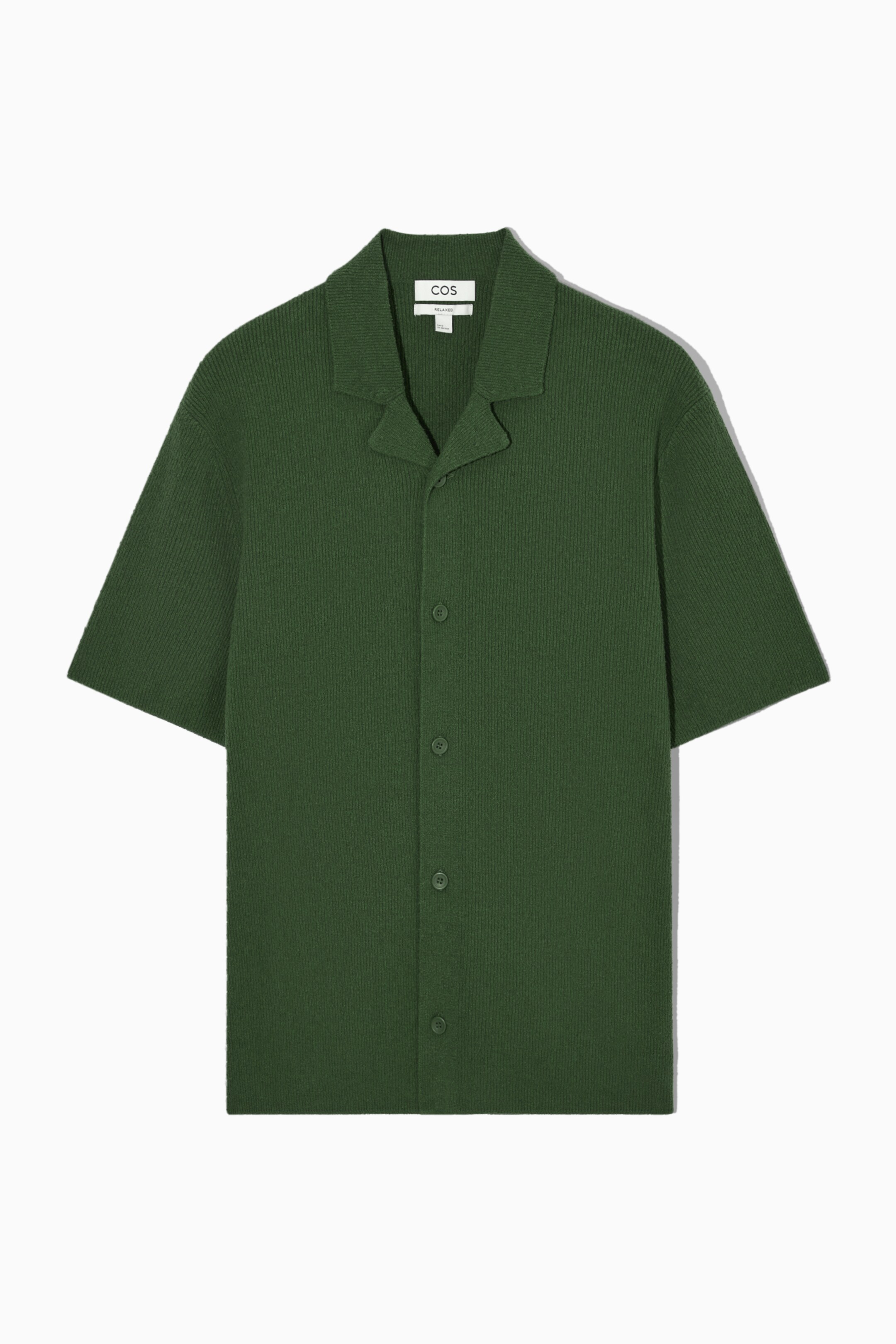 Grösseres Bild ansehen: LOCKERES BAUMWOLL-KURZARMHEMD AUS BOUCLÉ-STRICK - DUNKELGRÜN - HERREN | H&M CH 1