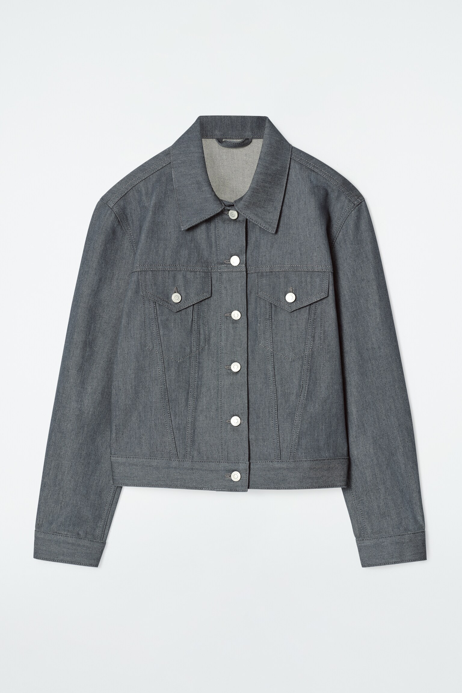 CHAQUETA VAQUERA OVERSIZE EN DENIM CRUDO - GRIS CRUDO - 2