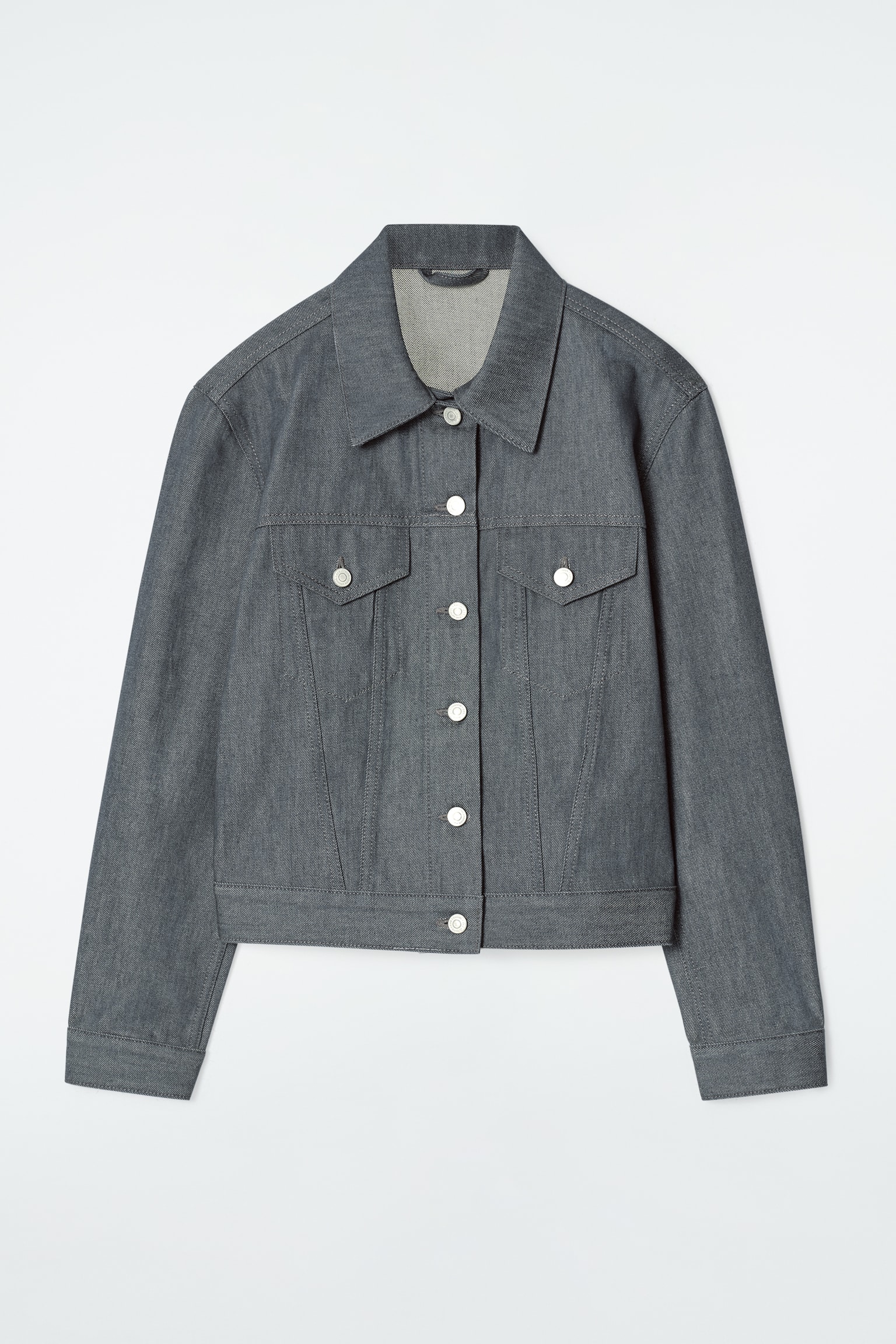 CHAQUETA VAQUERA OVERSIZE EN DENIM CRUDO - GRIS CRUDO - 2