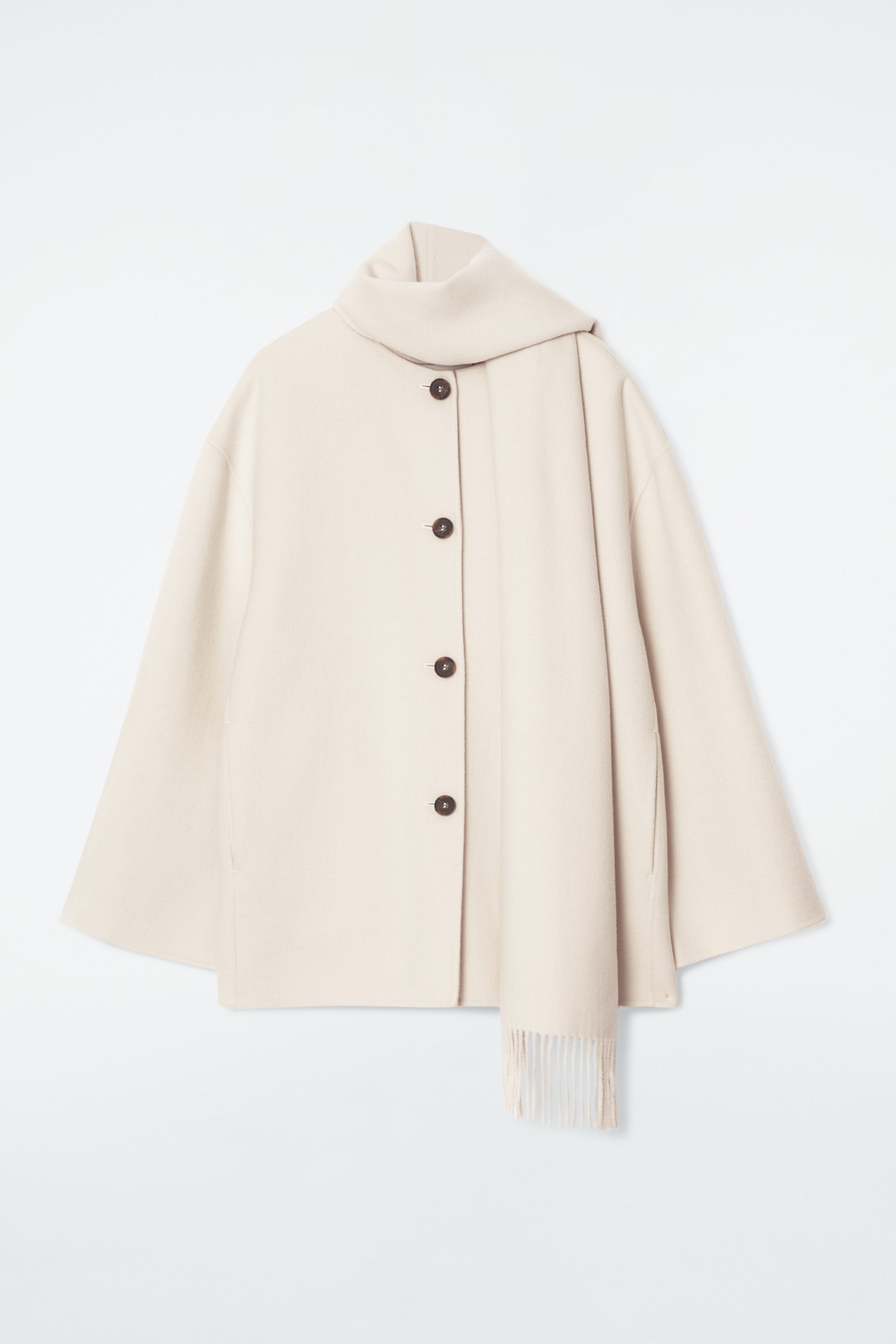 OVERSIZED WOOL-BLEND SCARF JACKET - WHITE | COS
