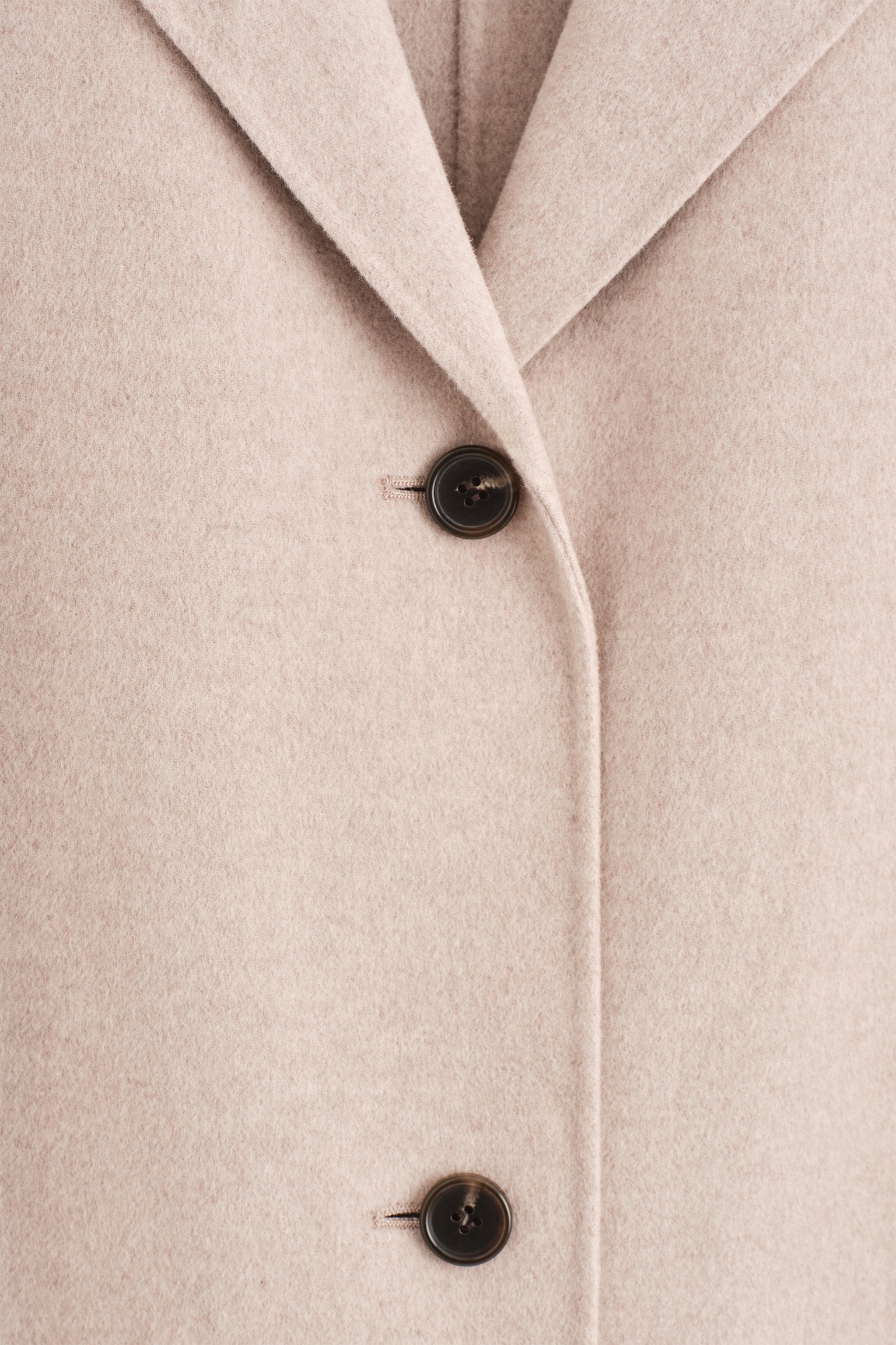 MANTEAU LONG EN LAINE DOUBLE FACE - BEIGE CLAIR/NOIR - 5
