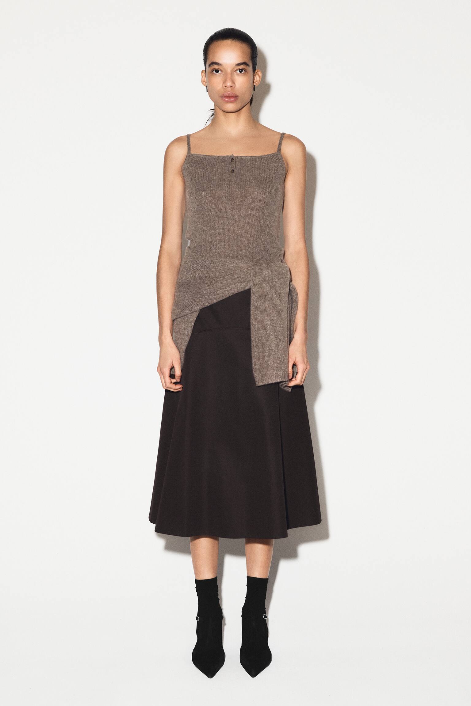 CASHMERE TANKTOP - BROWN MÉLANGE - 5