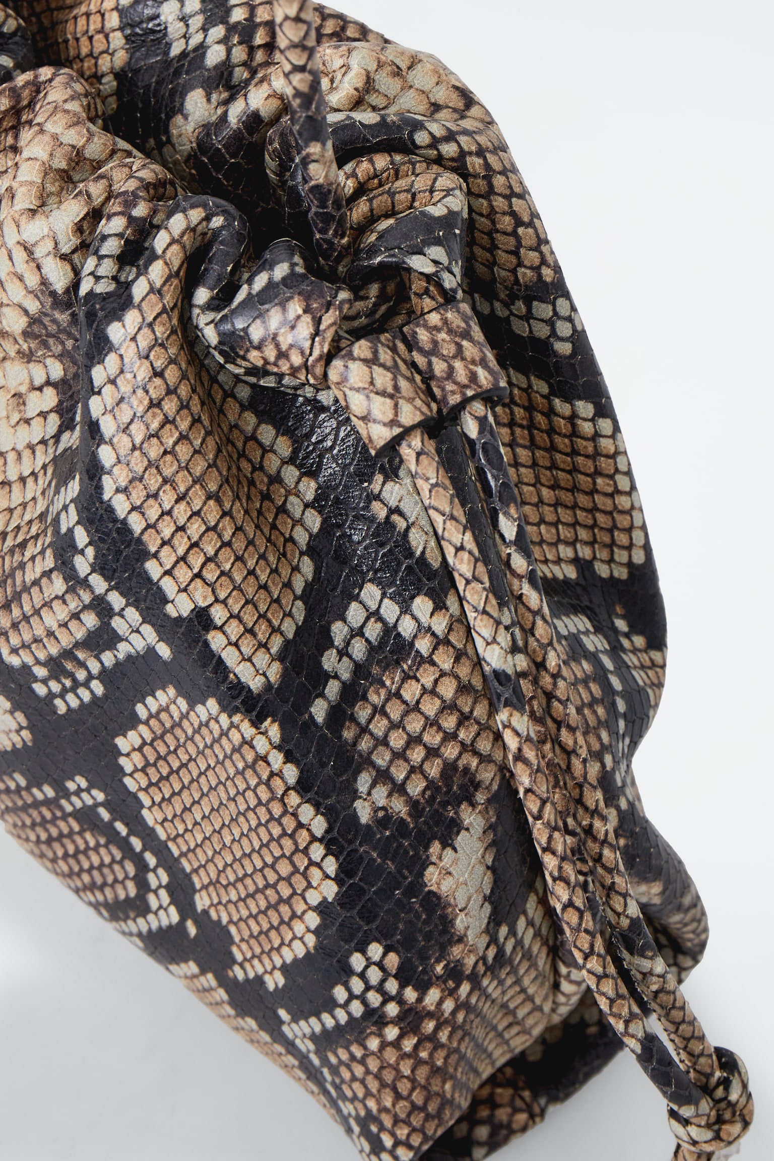 MINI POCHETTE CAVATELLI – CUIR - EFFET PEAU DE SERPENT/BLEU MARINE/NOIR/JAUNE BEURRE - 4