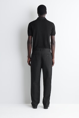 COTTON REGULAR-FIT STRAIGHT-LEG CHINOS — BLACK 5