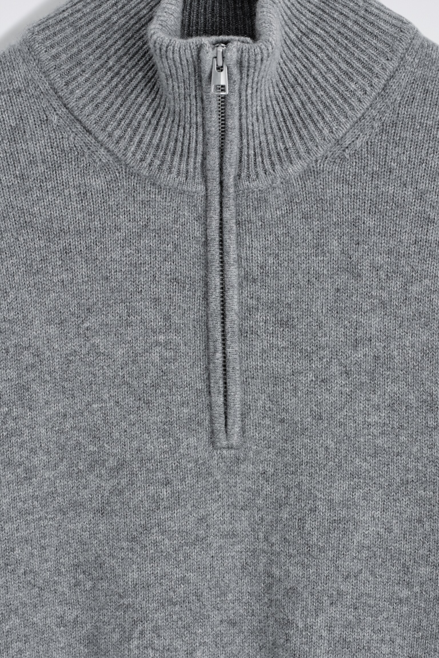 PULL ZIPPÉ EN CACHEMIRE - GRIS/BRUN FONCÉ - 7
