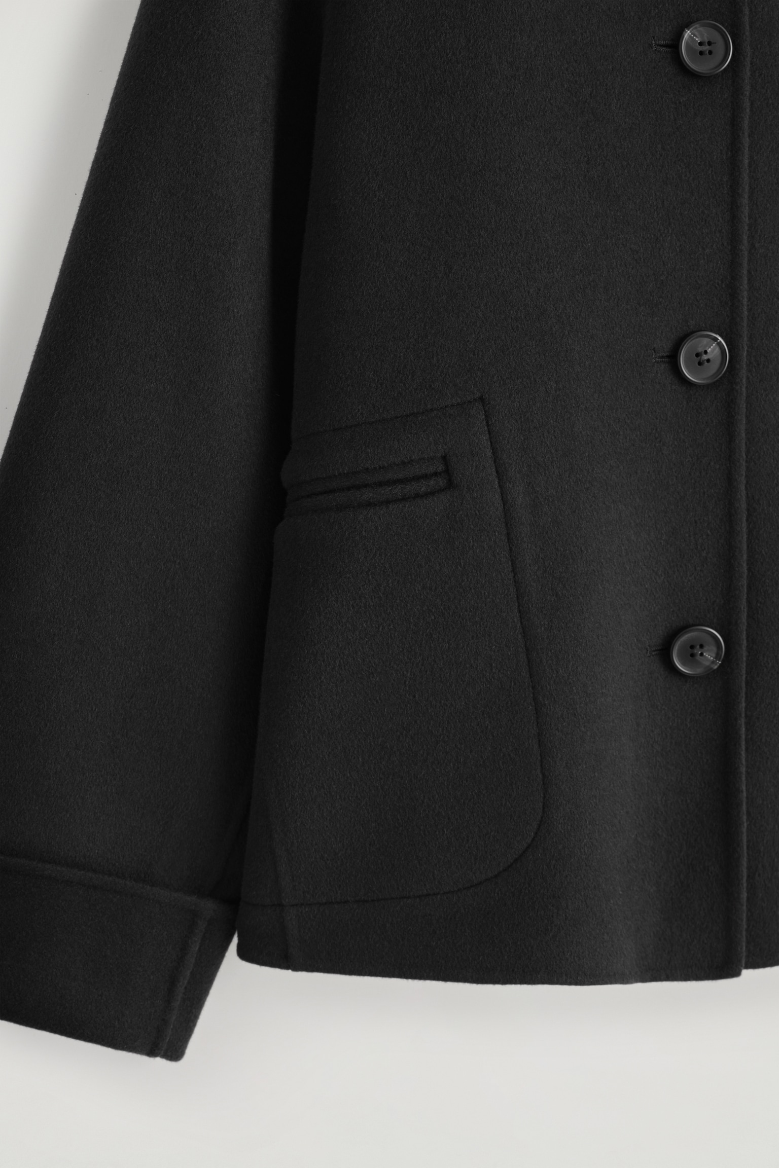 VESTE EN LAINE DOUBLE FACE - NOIR/BRUN FONCÉ - 7